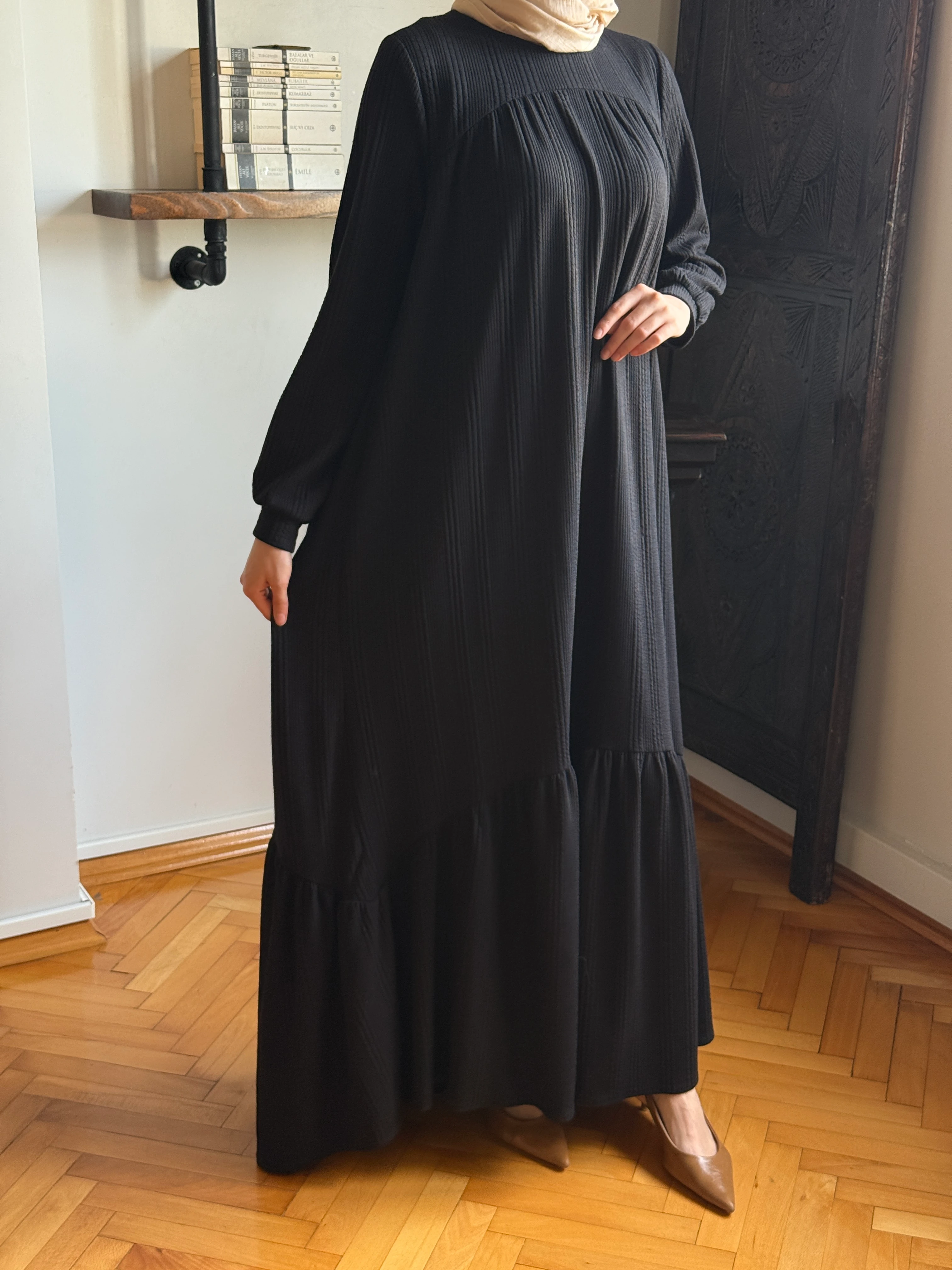 Roba ve Etek Büzgülü Örme Elbise 2419 NAVRA | FENDEL