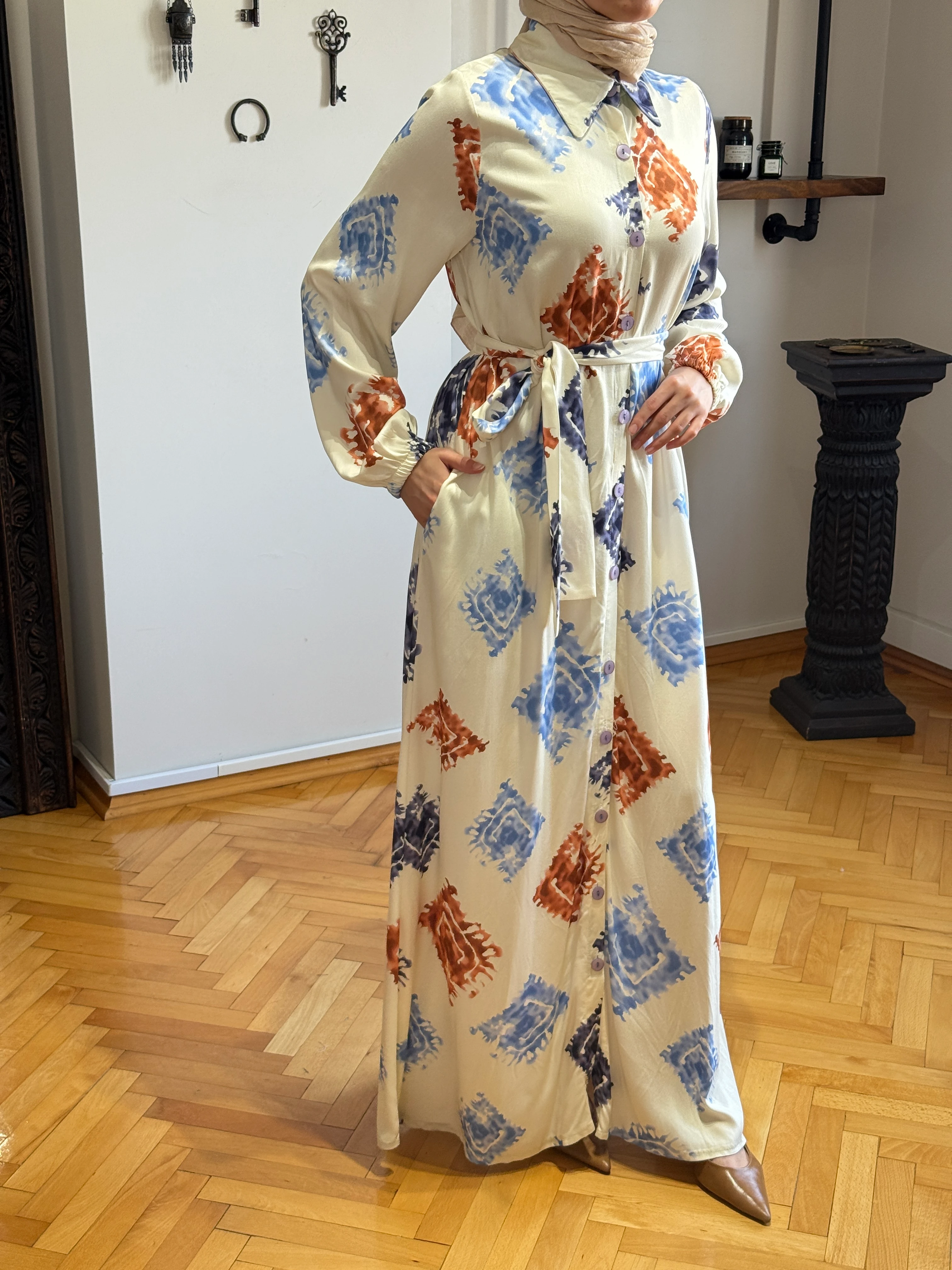 Boy Düğmeli Pamuk Gömlek Elbise 1892 NAVRA | FENDEL