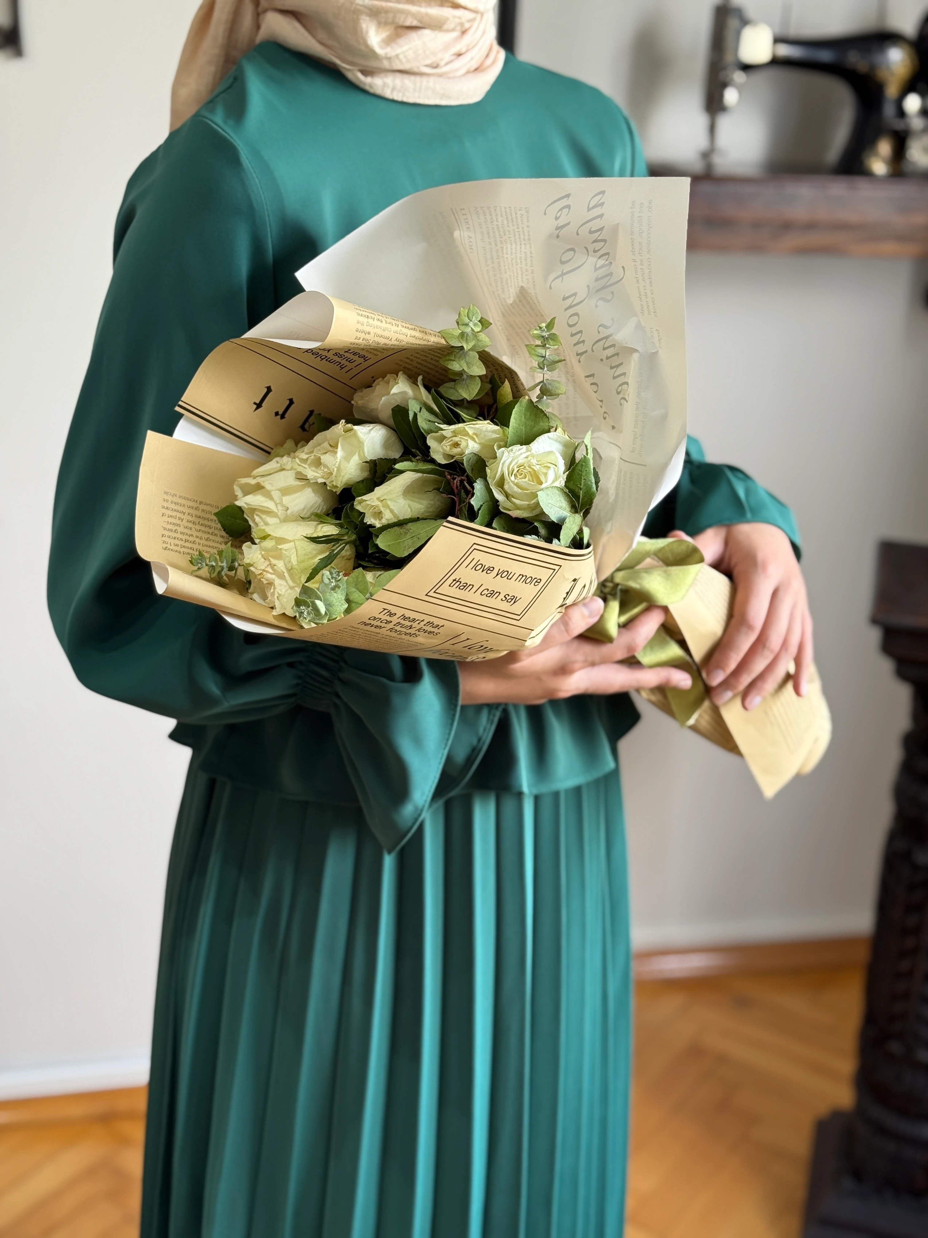 Piliseli Etek + Bluz Takım 5076 NAVRA | FENDEL - zümrüt