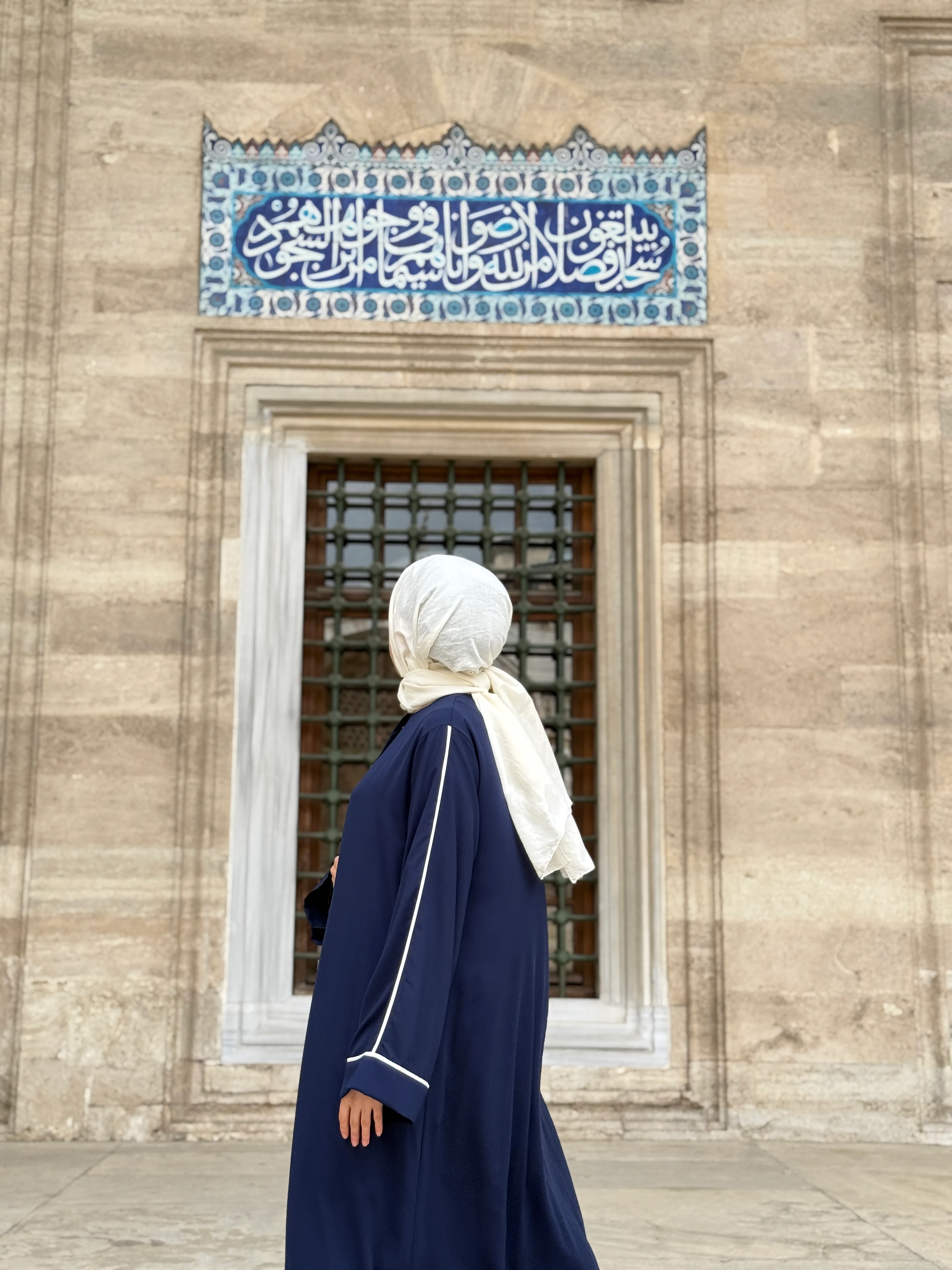 Gizli Patlı Biyeli Medine İpeği Ferace 5058 NAVRA | FENDEL - lacivert