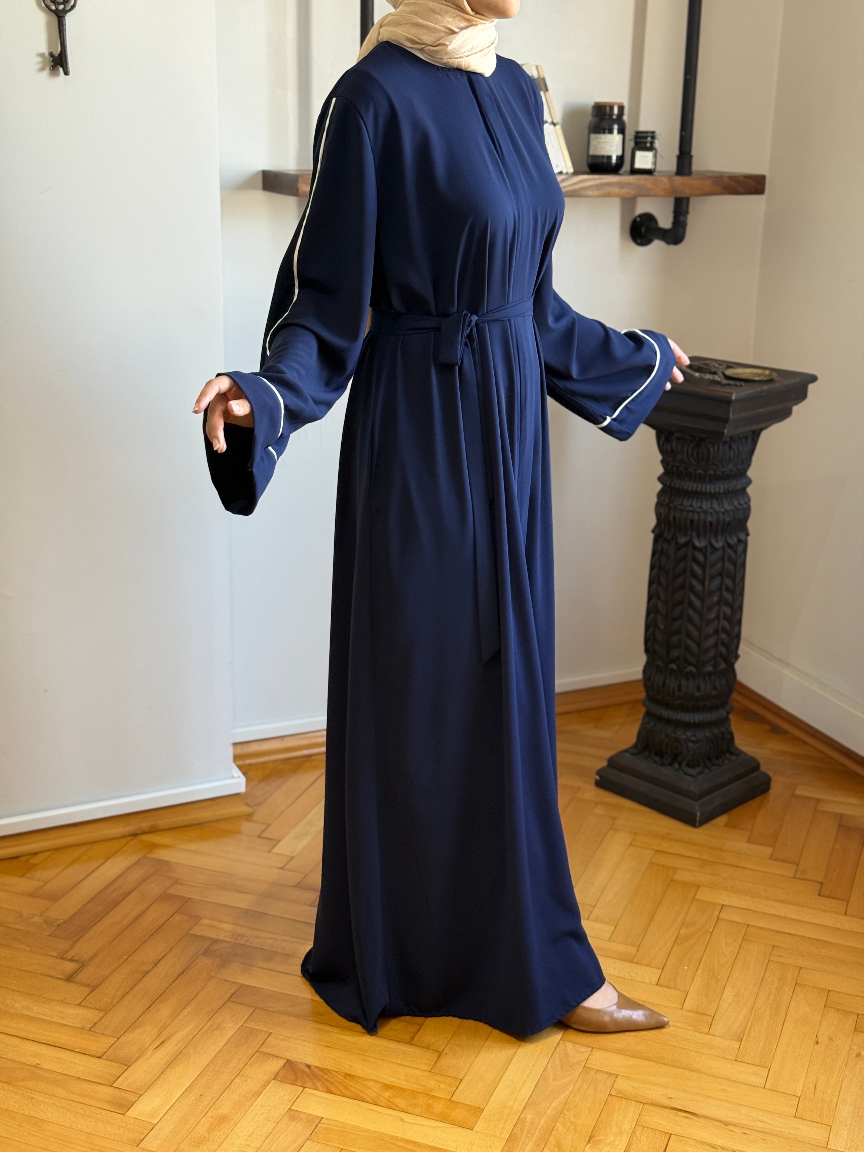 Gizli Patlı Biyeli Abaya Kol Ferace 5058