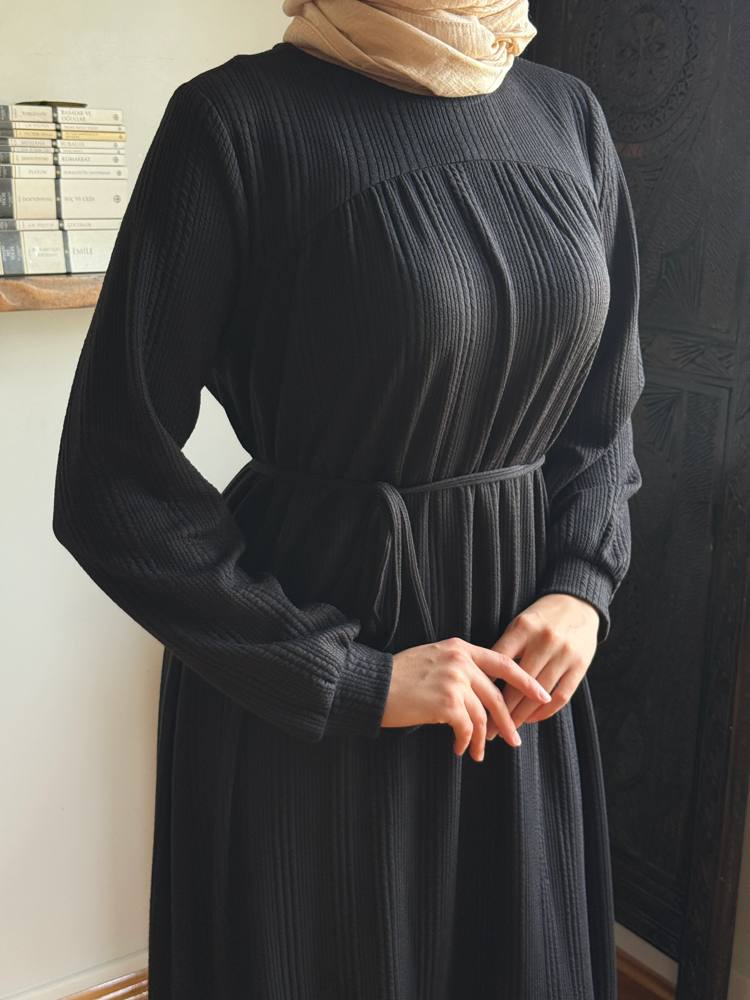 Roba ve Etek Büzgülü Örme Elbise 2419 NAVRA | FENDEL