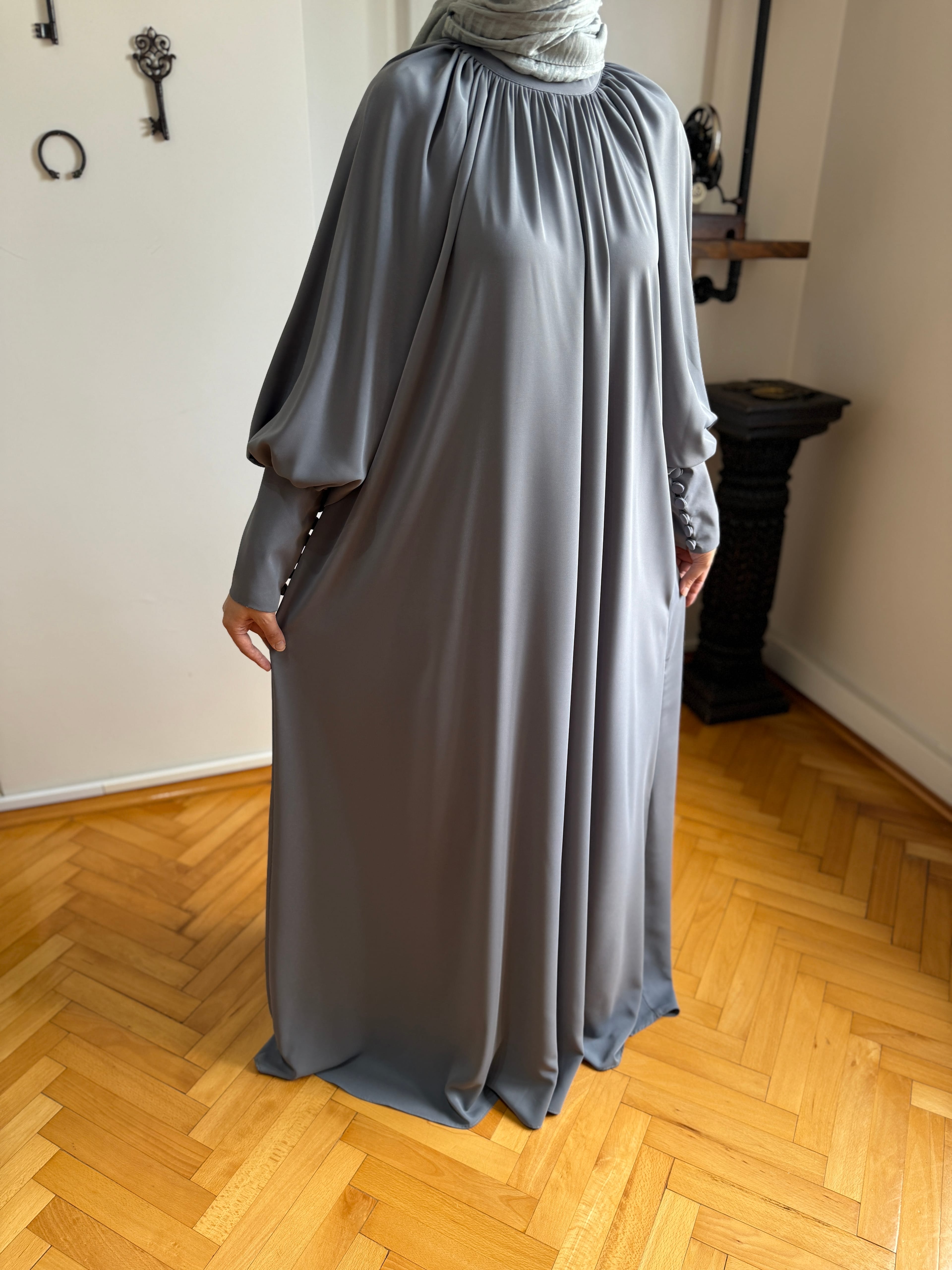 Reglan Kol Büzgülü Elbise 5072