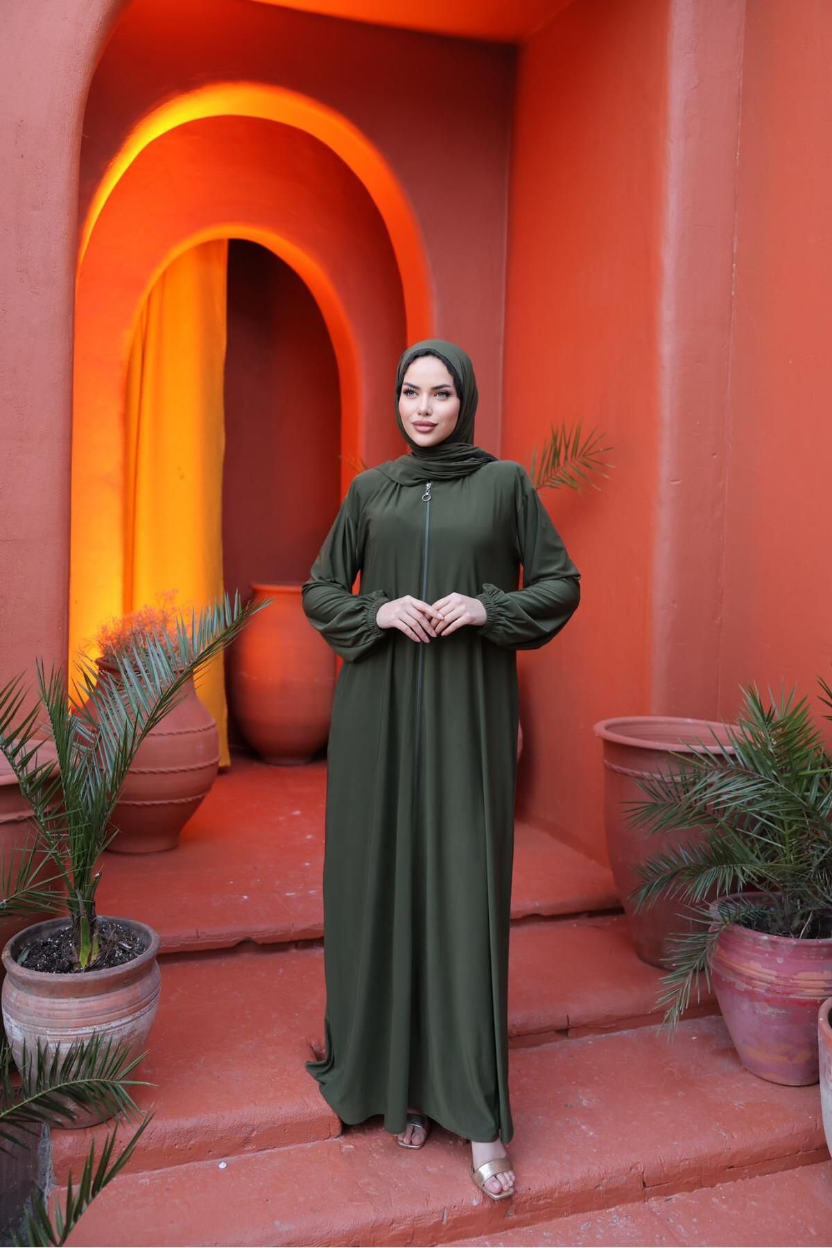 Haki Dantel Detaylı Namazlık Nsr5046 NAVRA | FENDEL