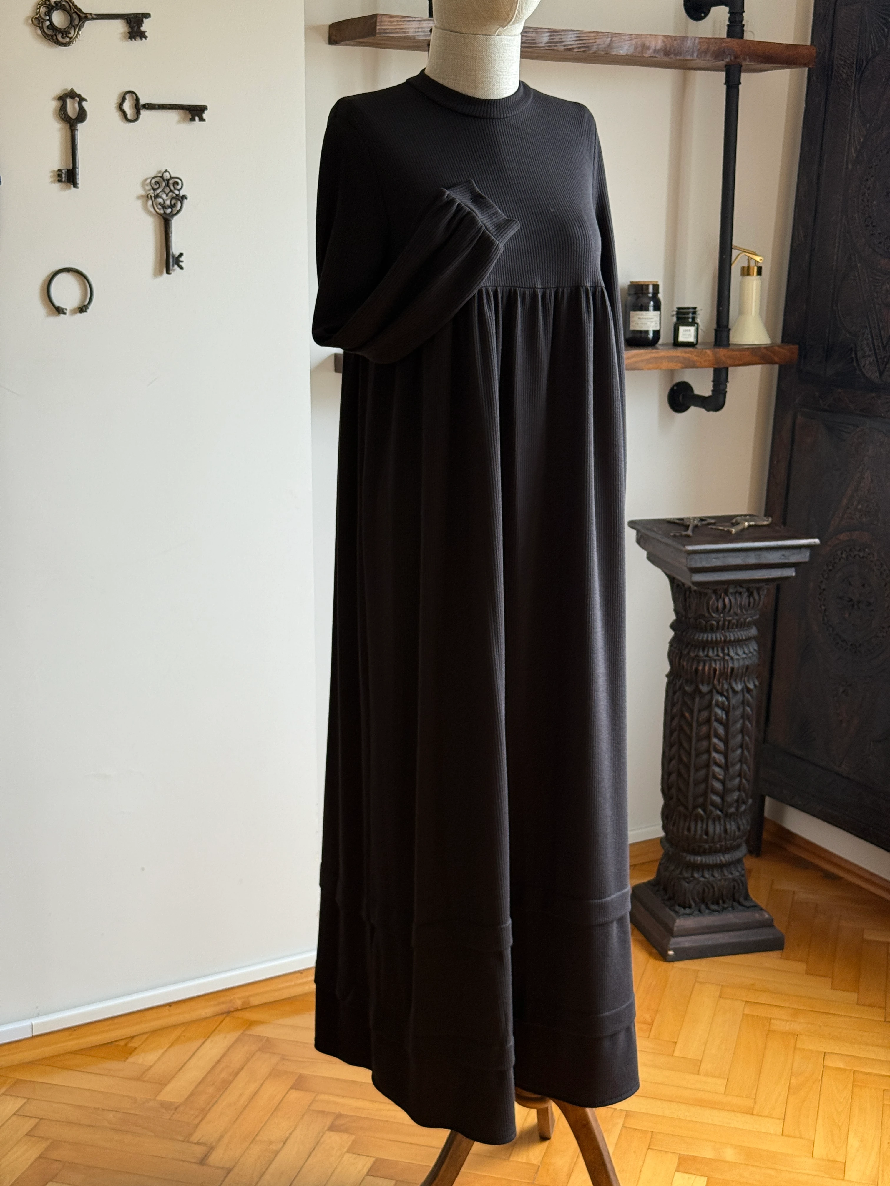 Bel Büzgülü Çift Bantlı Örme Elbise 2316 NAVRA | FENDEL