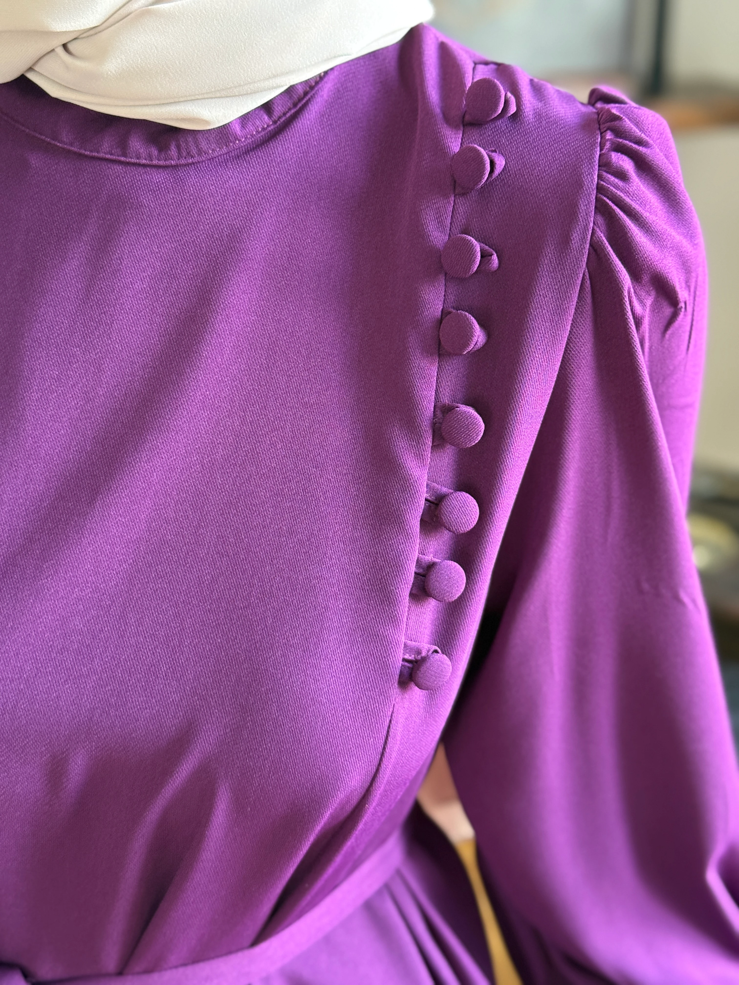 Yandan Kaplama Düğmeli Krep Elbise 5086 NAVRA | FENDEL