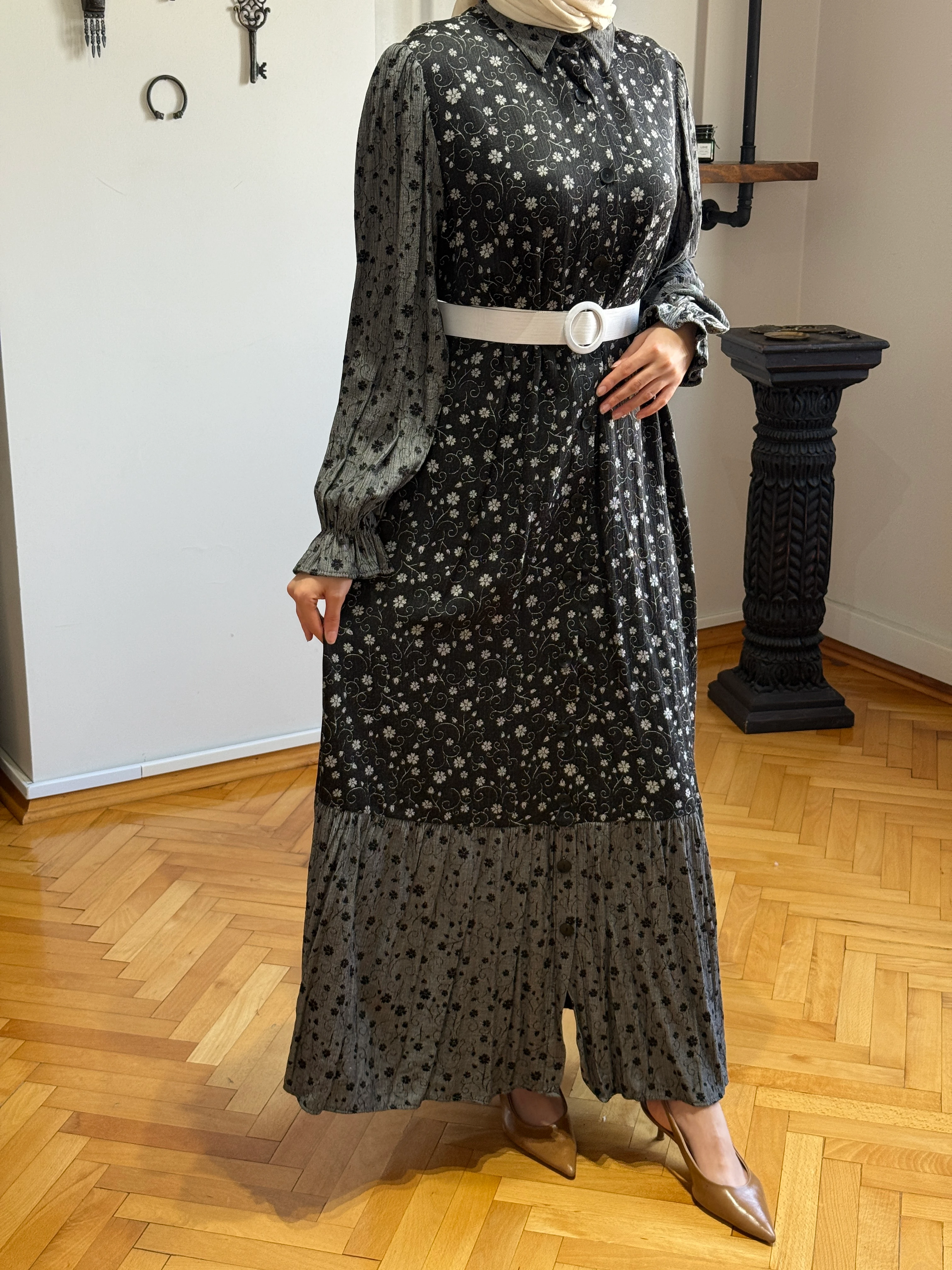 Etek Büzgülü Pamuk Gömlek Elbise 1475 NAVRA | FENDEL