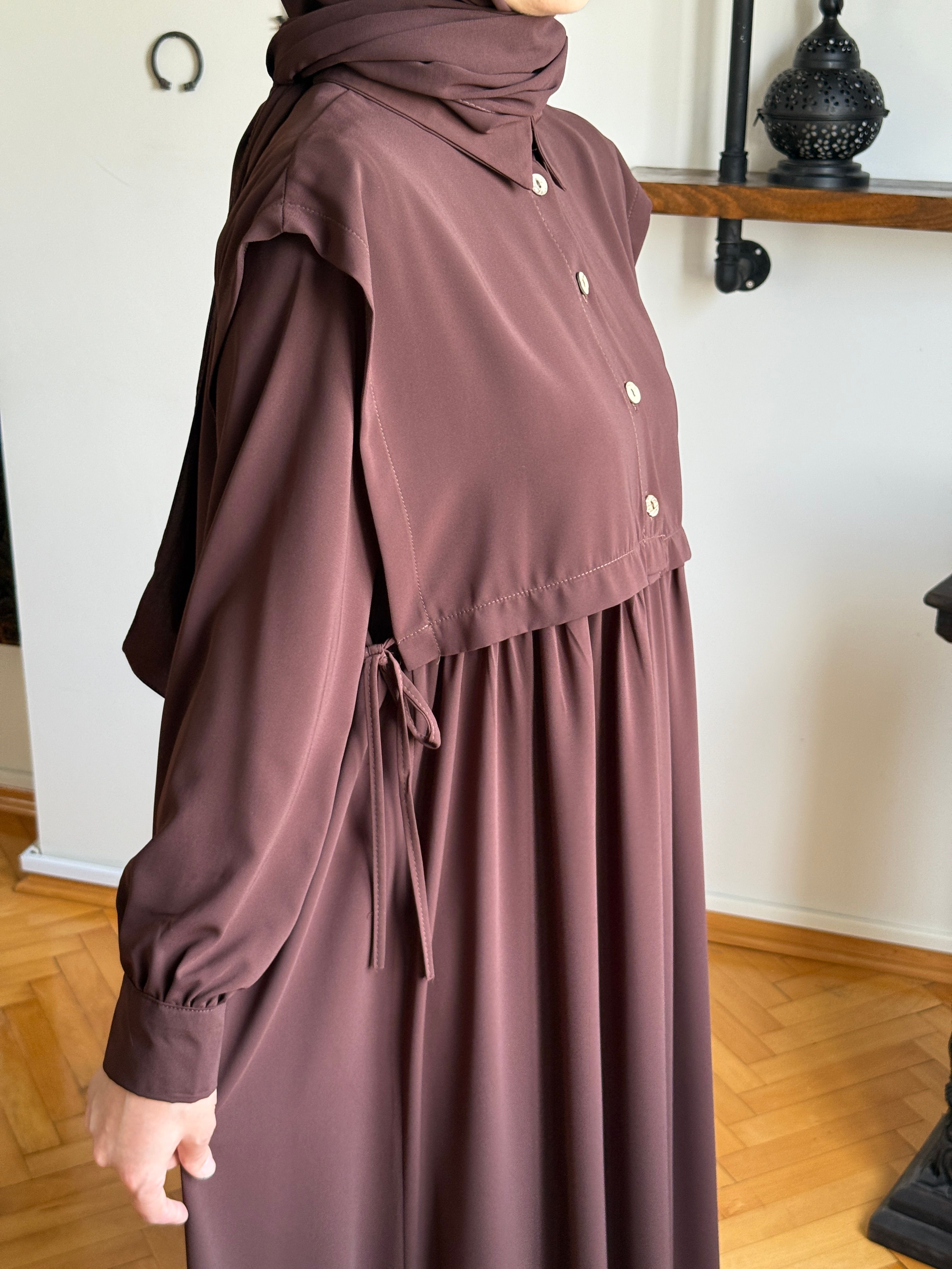 Yelekli Medine Ipeği Elbise 5065