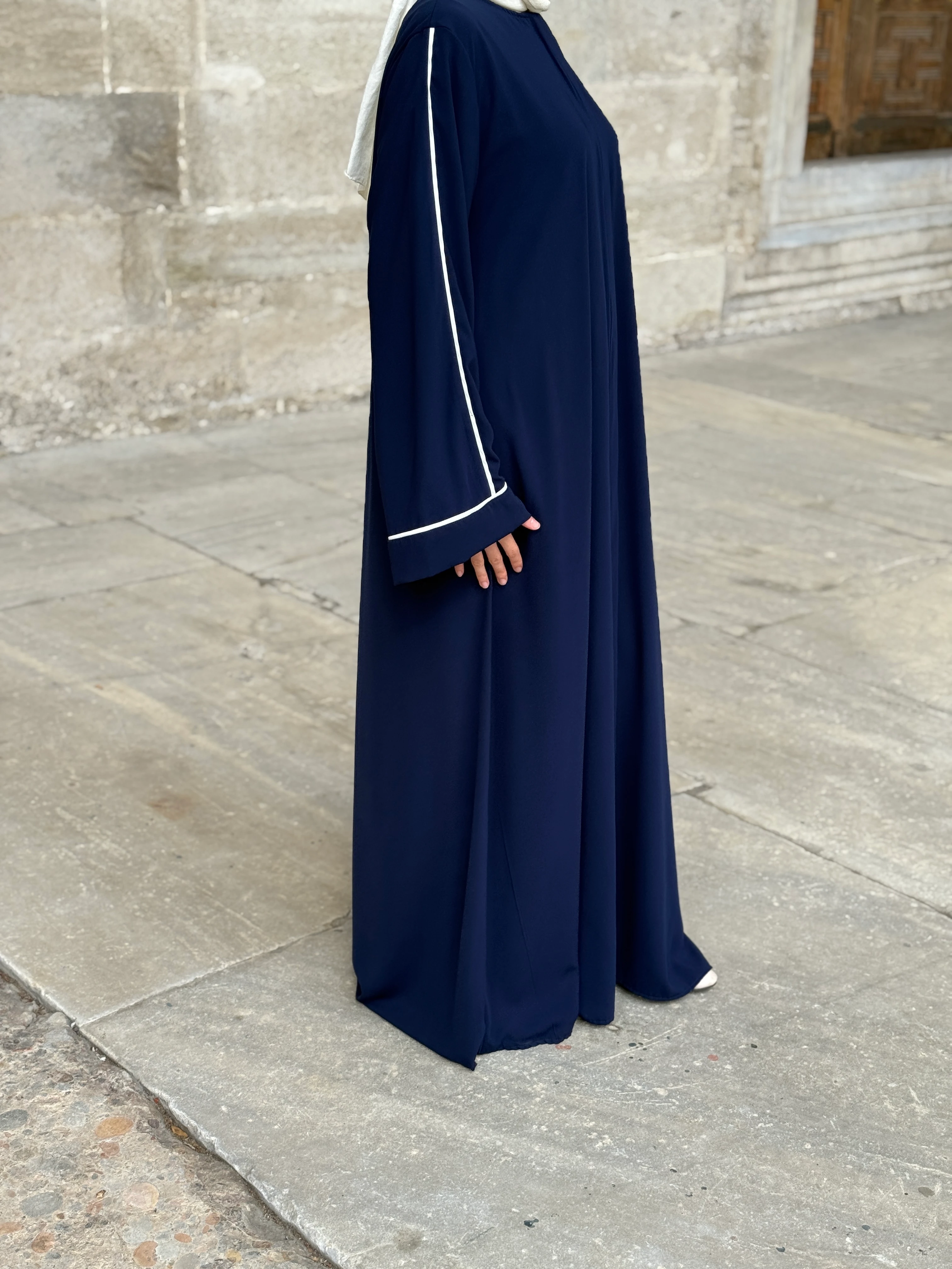 Gizli Patlı Biyeli Medine İpeği Ferace 5058 NAVRA | FENDEL