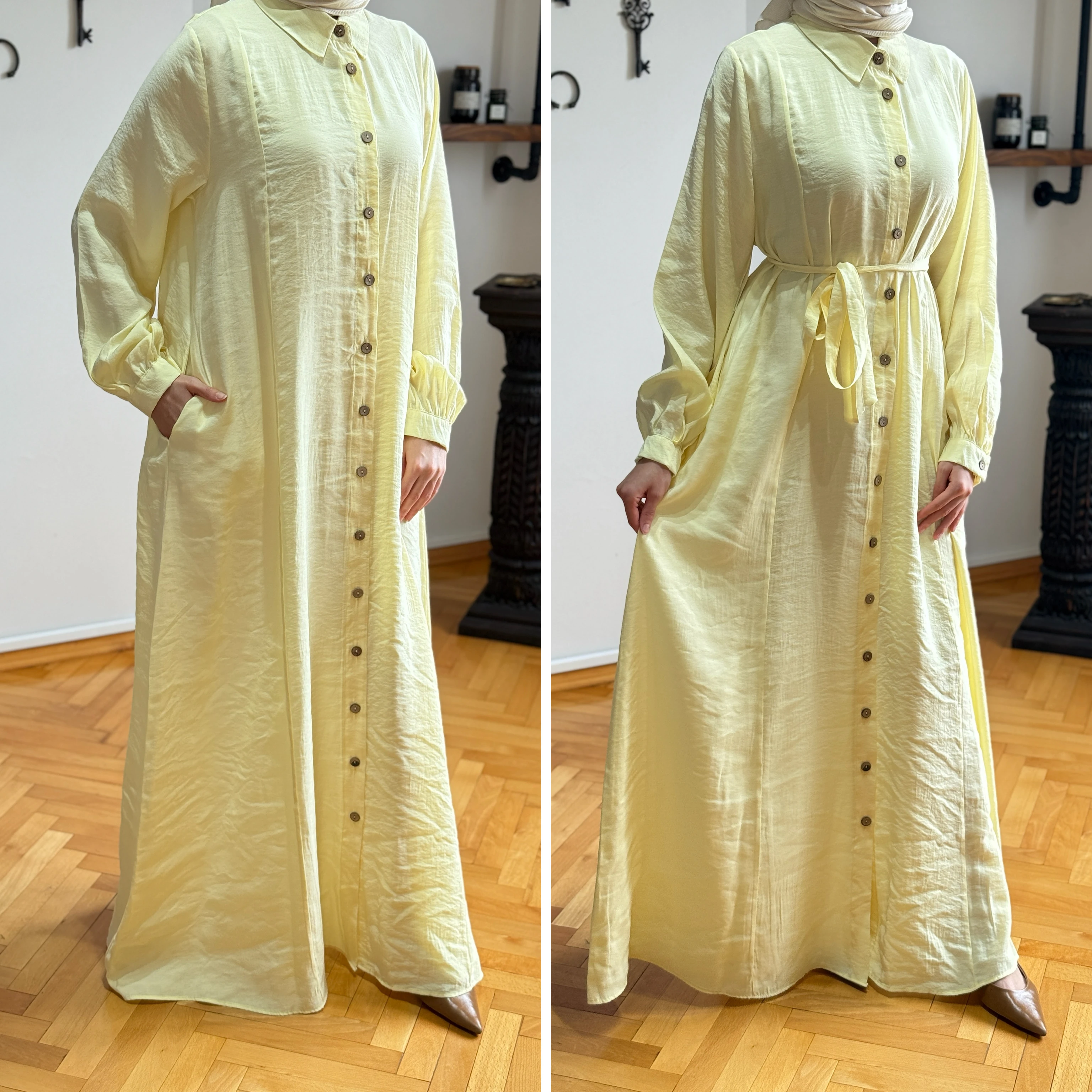 Kuplu Boy Düğmeli Cupra Ferace 1008 NAVRA | FENDEL - sarı