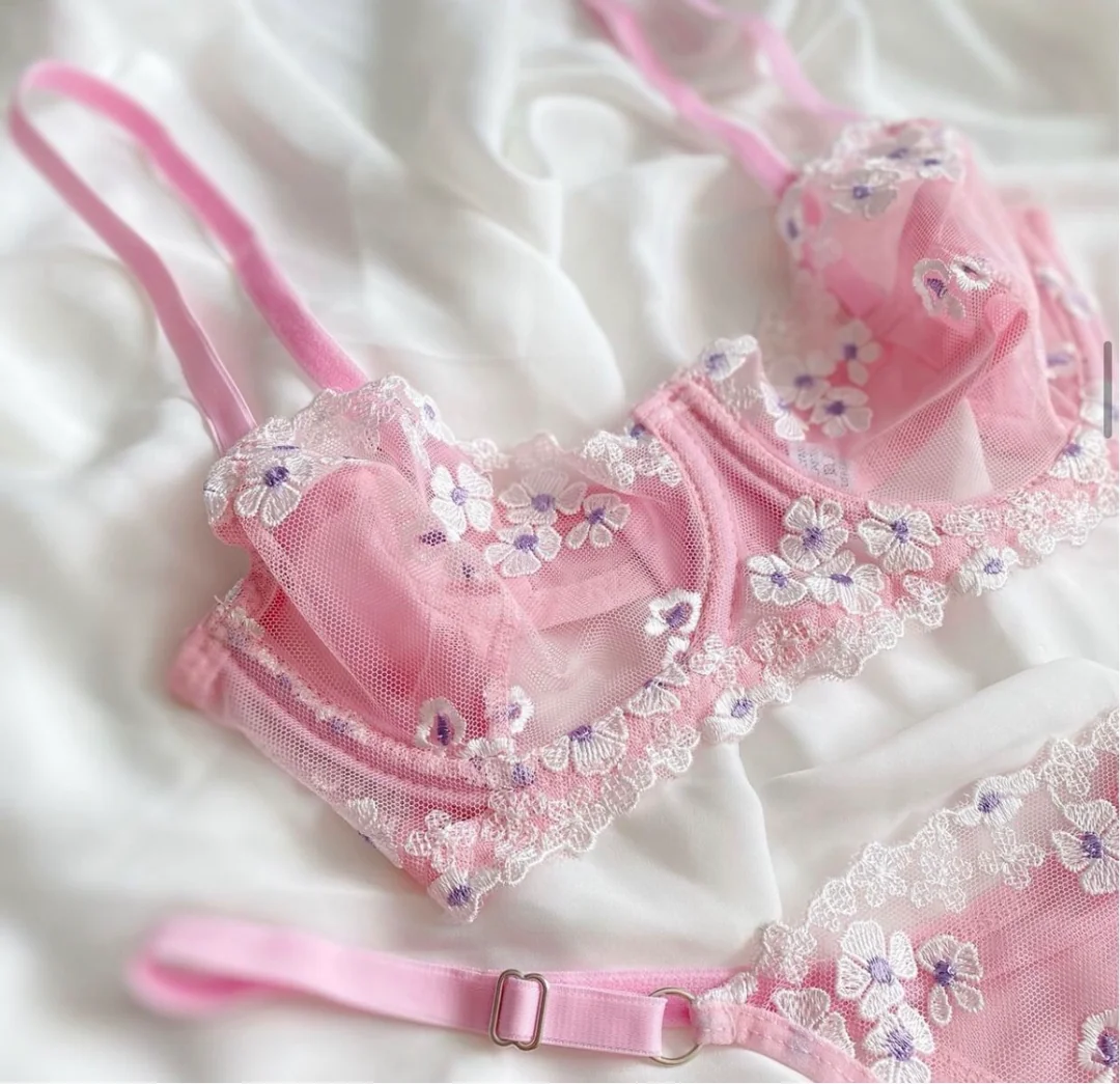 SilkTouch Papatya Desenli İkili Takım - PEMBE