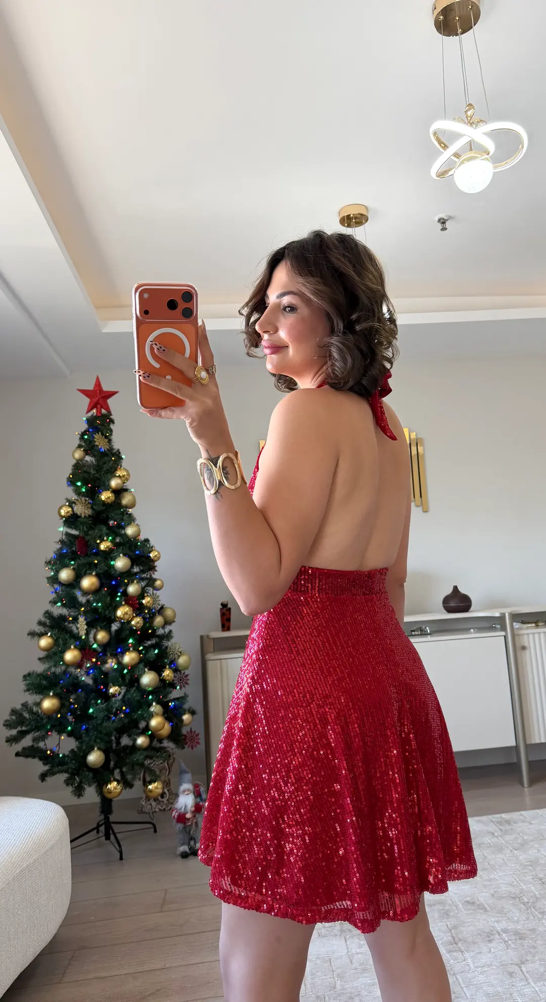 Nova Halter Yaka Payet Elbise 