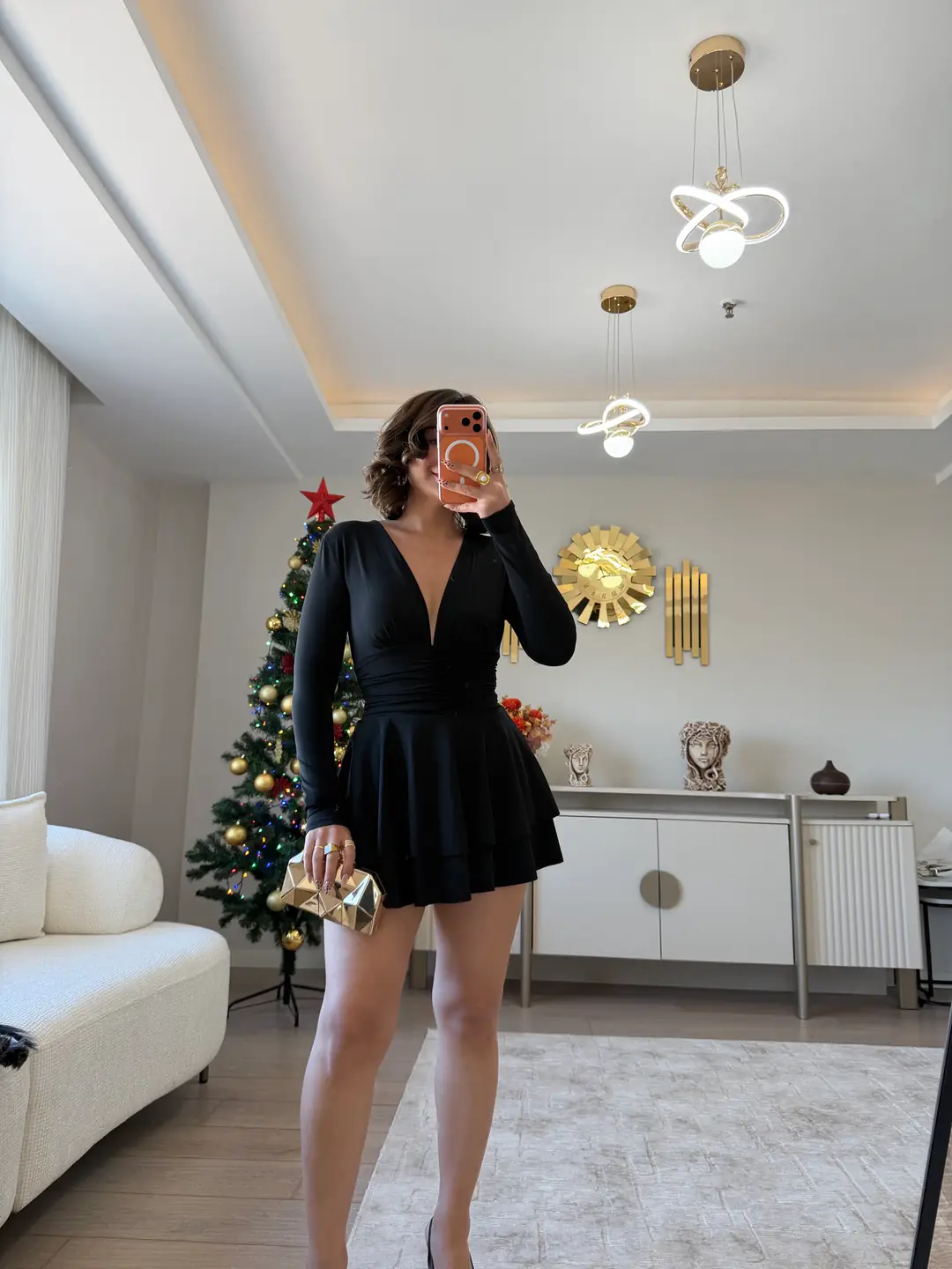 Silky Drapeli Elbise ( İçi Şortlu) - SİYAH