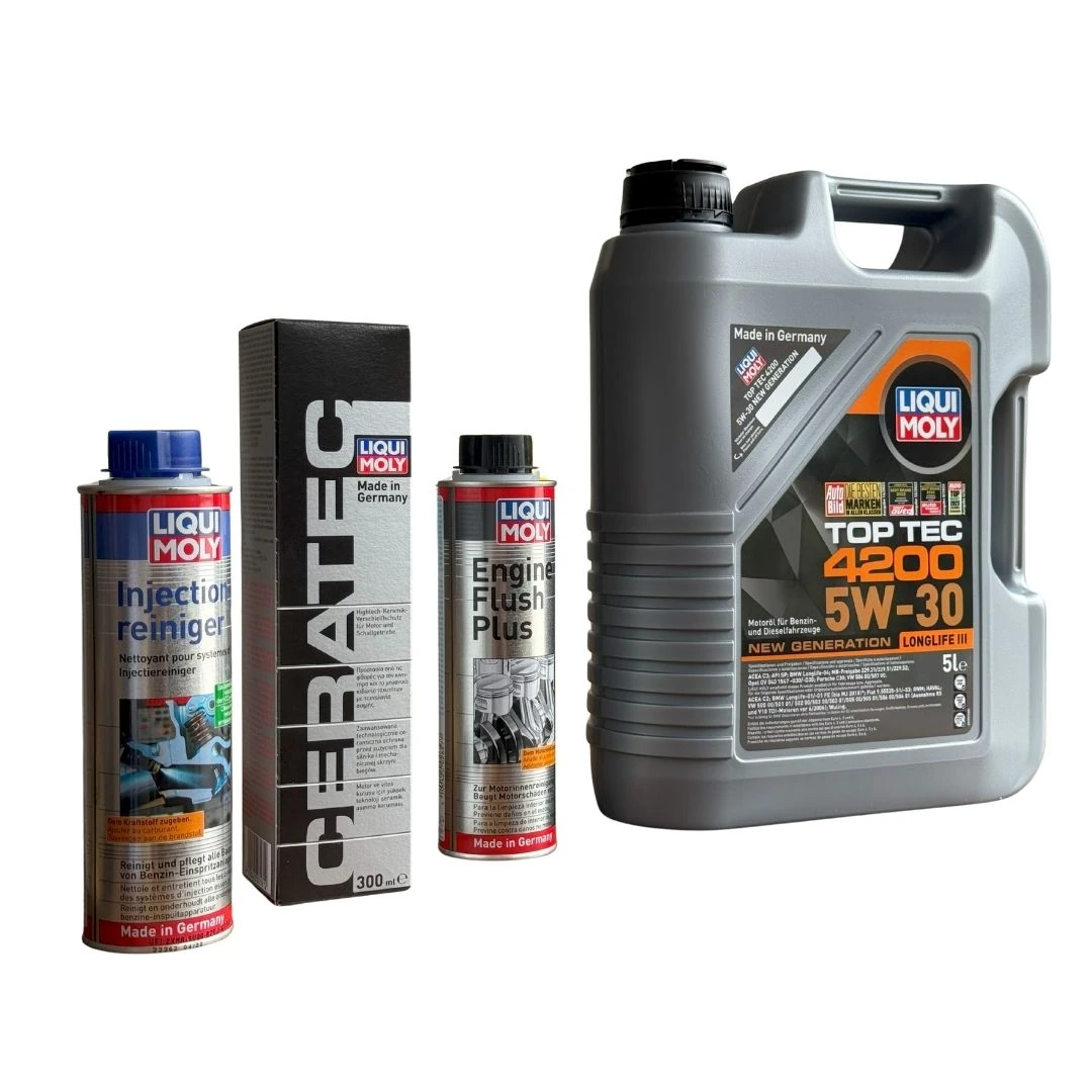 Liqui Moly Bakım Seti 5W30 Motor Yağı + Motor İçi Temizleyici + Cera Tec Katkı + Enjektör Temizleyici