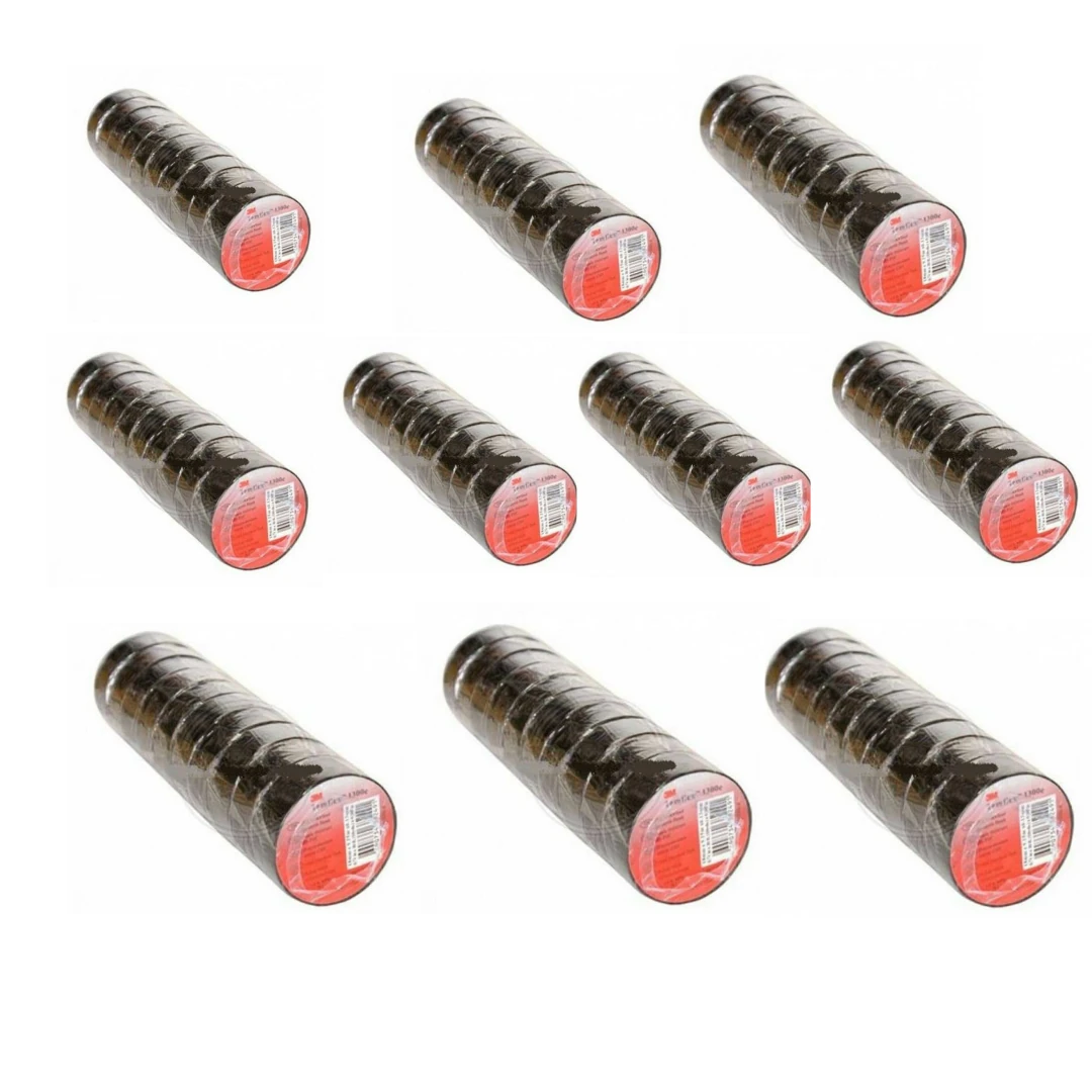 Siyah Elektrik İzole Bandı 18mm 100 Adet | Esnek, Dayanıklı ve Güçlü Yapışkanlı Bant Seti