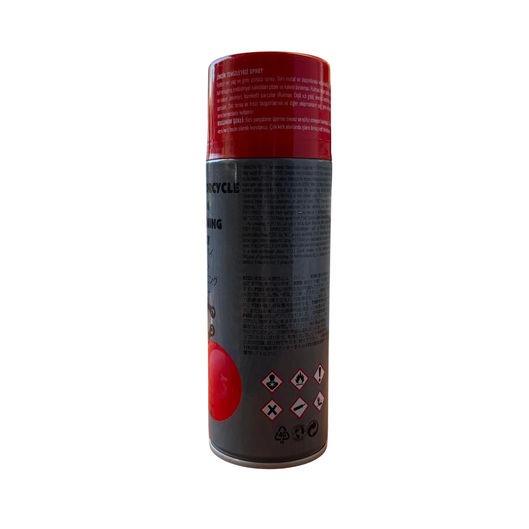 Zincir Temizleme Spreyi 400 ml | Motosiklet, Bisiklet, Sanayi ve Otomotiv Zincirleri İçin Etkili Temizlik Spreyi
