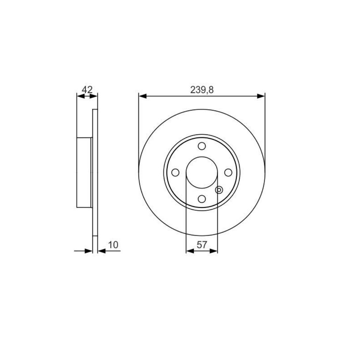 Fren Diski Arka Düz 4 Bijon 240x10x57x42 Opel Astra G Astra H