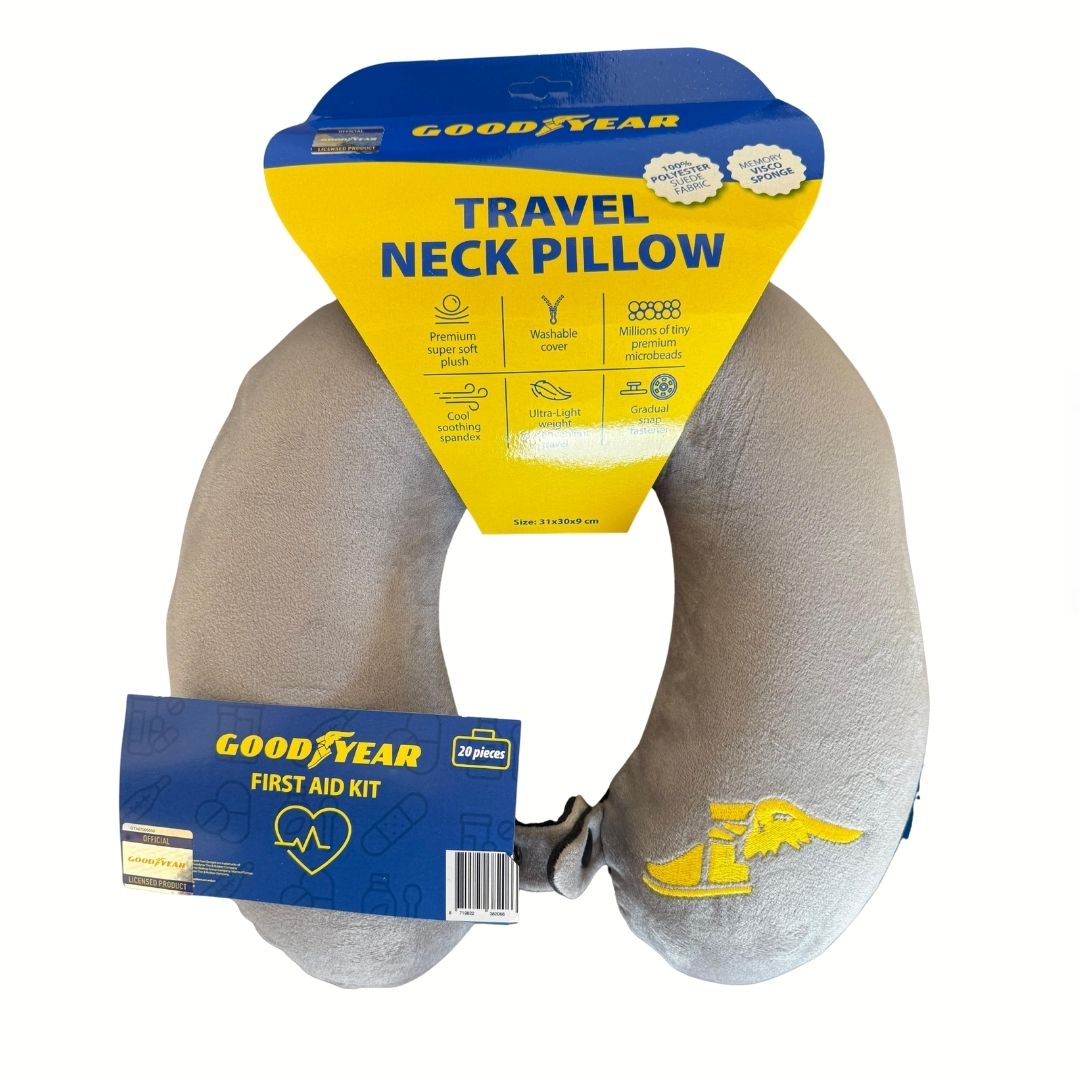 Visco Boyun Destek Yastığı + Kapsamlı İlk Yardım Seti + Mavi Mikrofiber Bez Temizlik Paketi (3’lü Set)