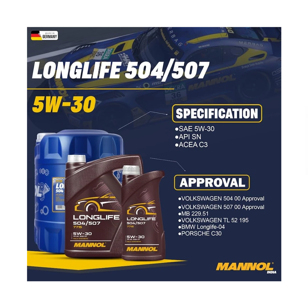 Yüksek Performanslı 2025 Üretimli 5W30 Longlife 504/507 5 LT Motor Yağı ve Motor İç Temizleyici