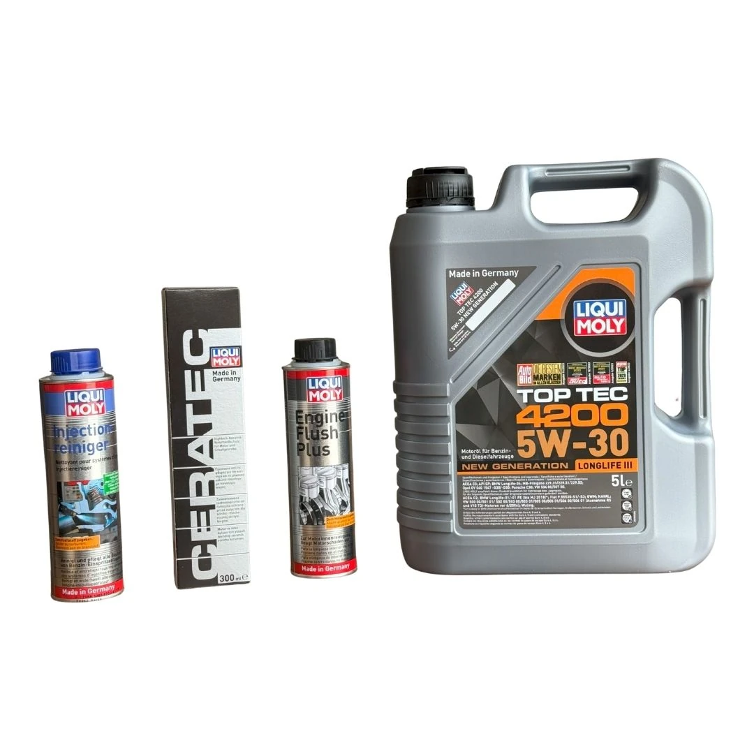 Liqui Moly Bakım Seti 5W30 Motor Yağı + Motor İçi Temizleyici + Cera Tec Katkı + Enjektör Temizleyici
