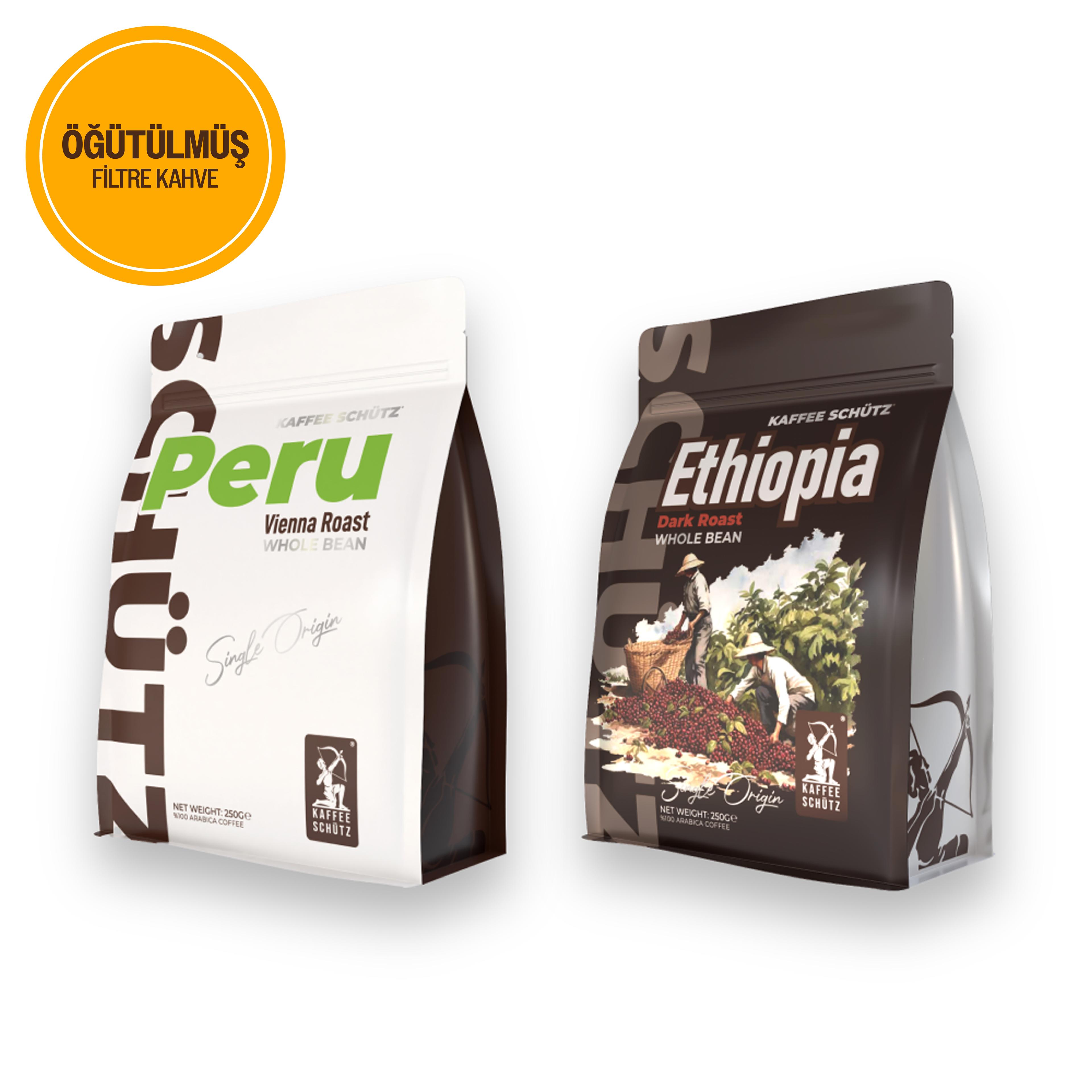 Peru & Ethiophia Öğütülmüş Yöresel Kahve 250g x 2