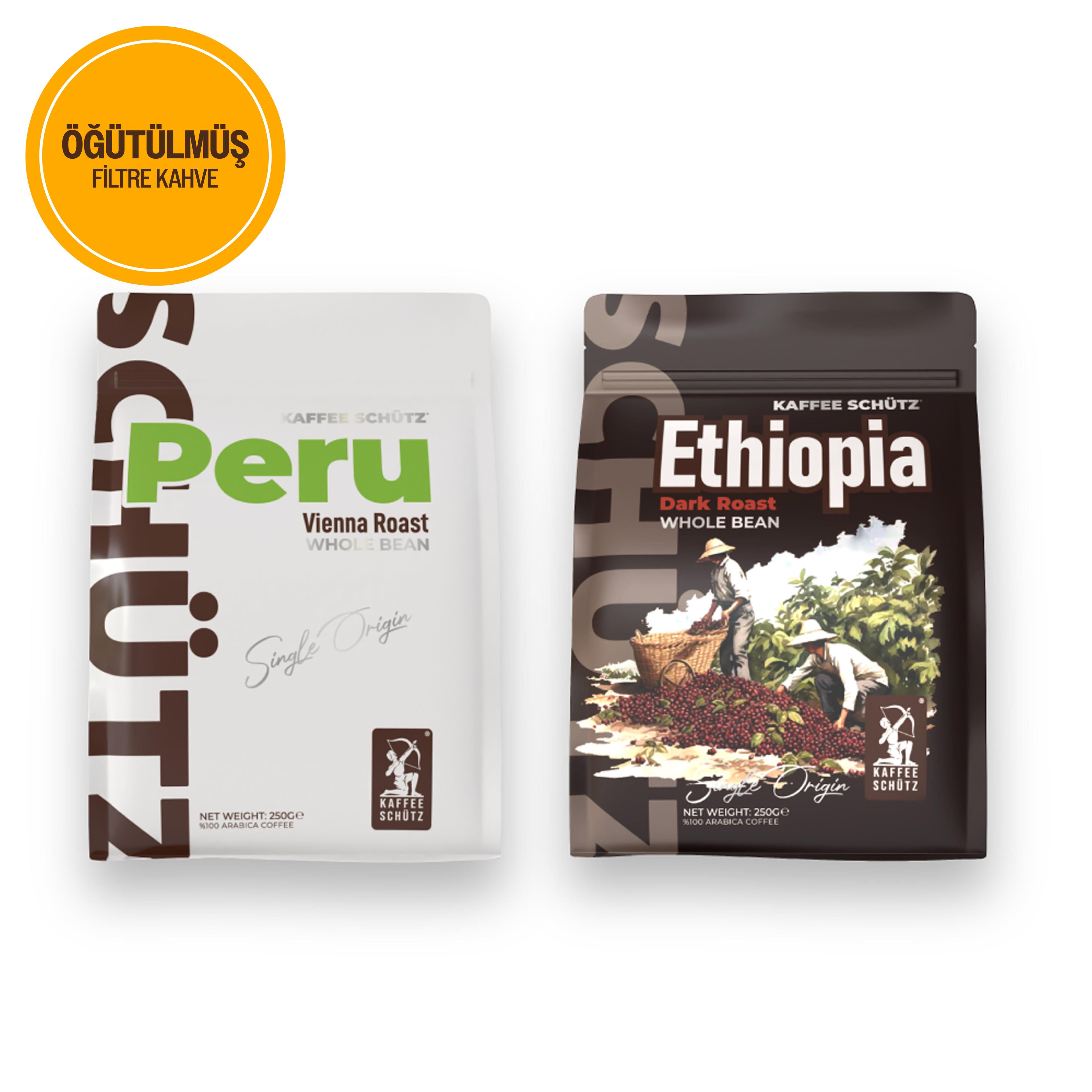 Peru & Ethiophia Öğütülmüş Yöresel Kahve 250g x 2