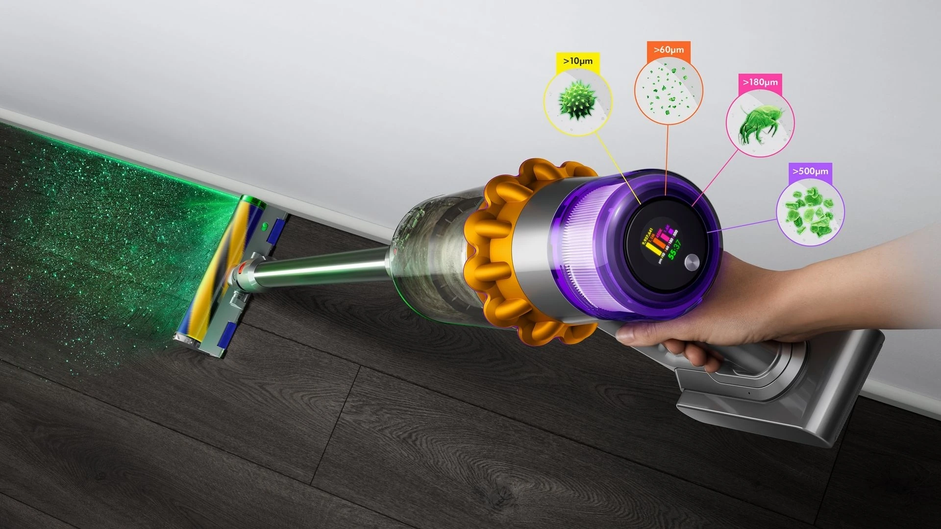 Dyson V15 Detect Absolute Şarjlı ve Dikey Süpürge Gri