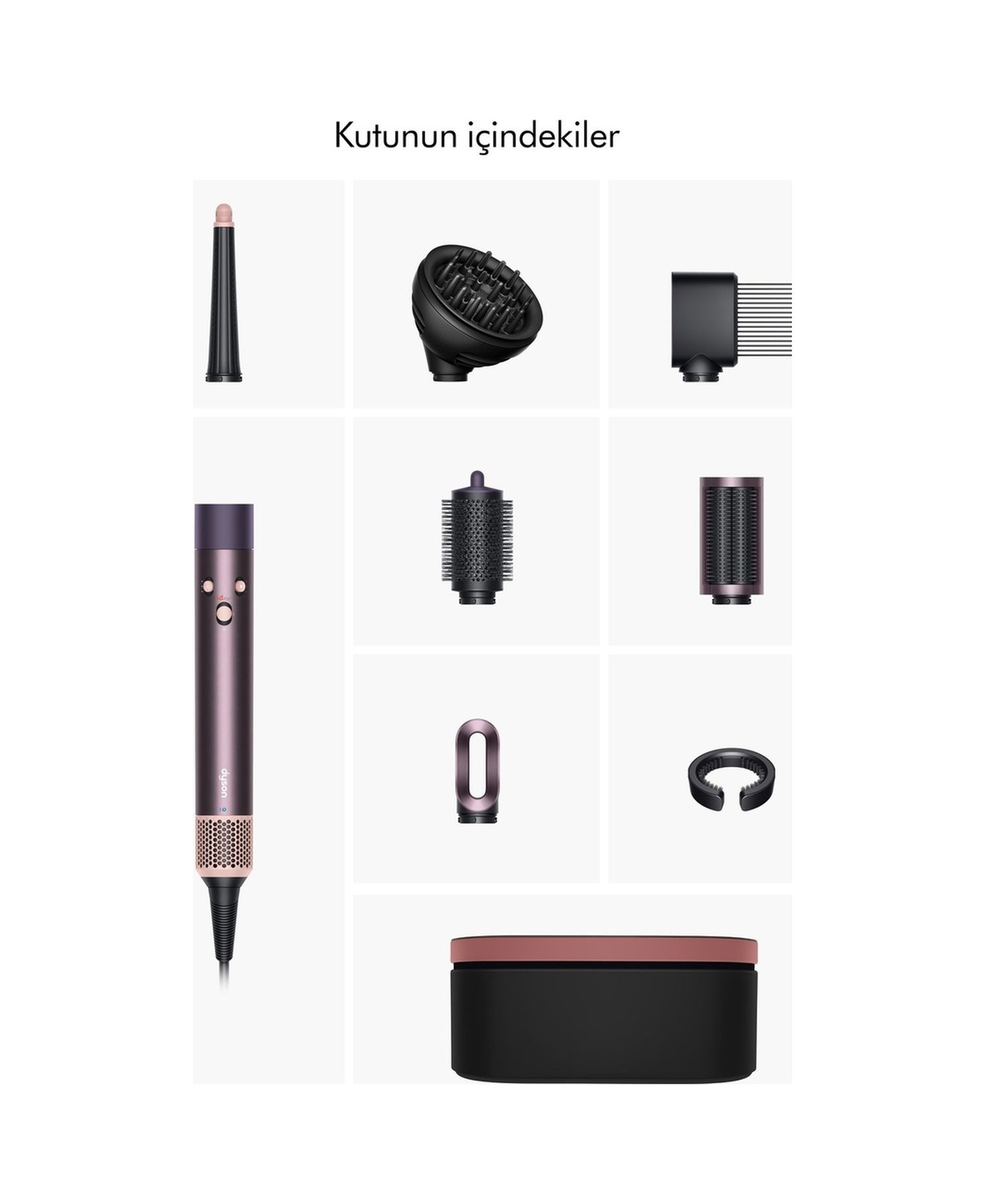 DYSON Airwrap i.d.™ Saç Şekillendirme ve Kurutma Seti Kıvırcık+Bukleli (Jasper Plum)