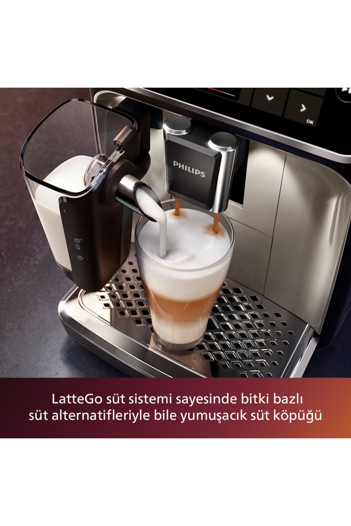 Philips 5500 Serisi LatteGo Tam Otomatik Espresso Makinesi, 20 Sıcak ve Soğuk İçecek, EP5547/90