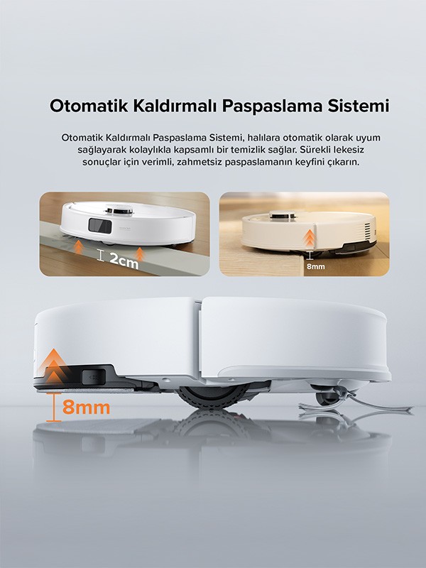 Roborock Q8 Max Pro Akıllı Robot Süpürge Beyaz