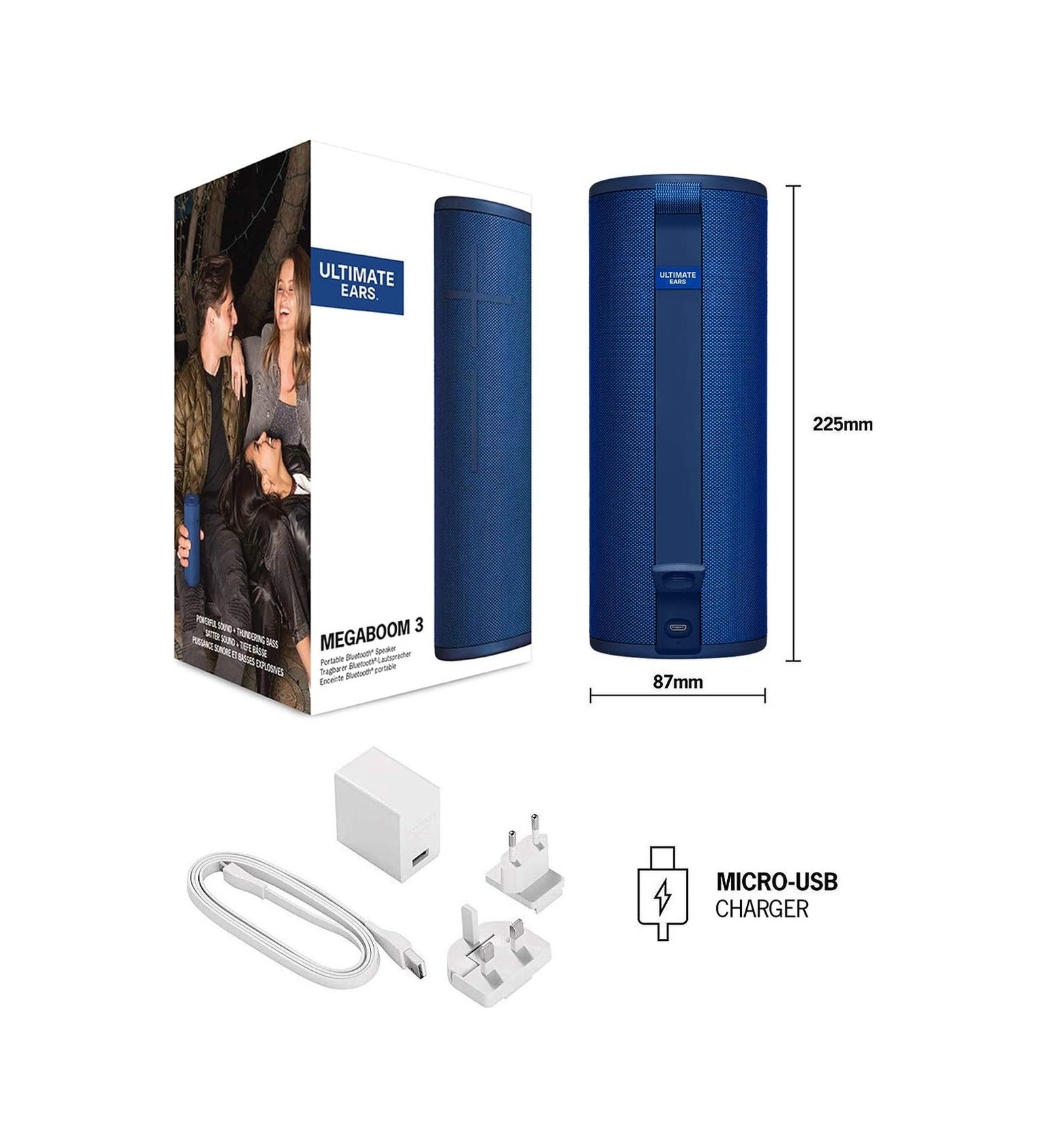 Ultimate Ears Megaboom 3 Taşınabilir Bluetooth Hoparlör Mavi