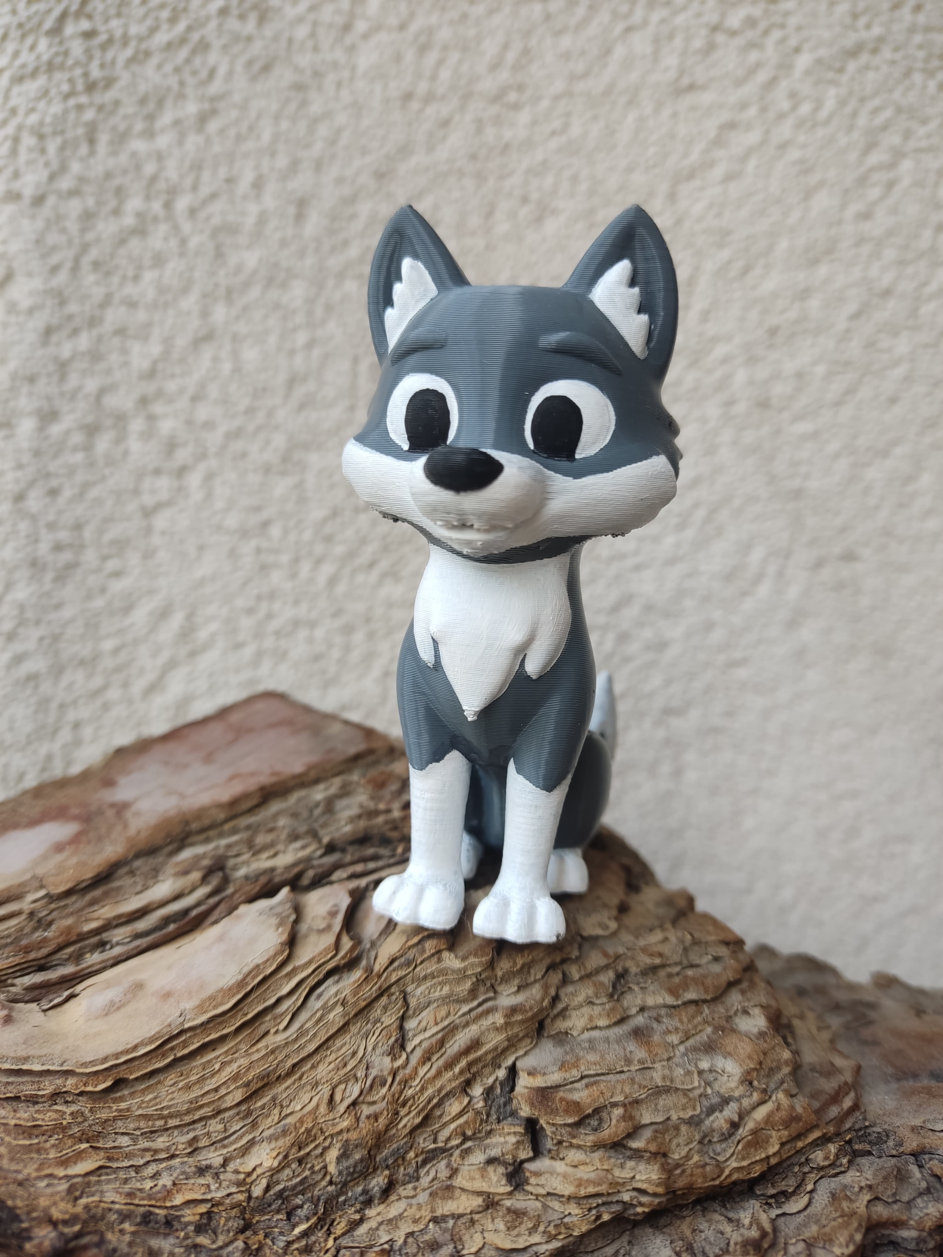 3D El Boyama Sevimli Kurt Figürü - PLA Malzeme, Koleksiyonluk, Heykel Tarz & Masaüstü Dekoratif Obje