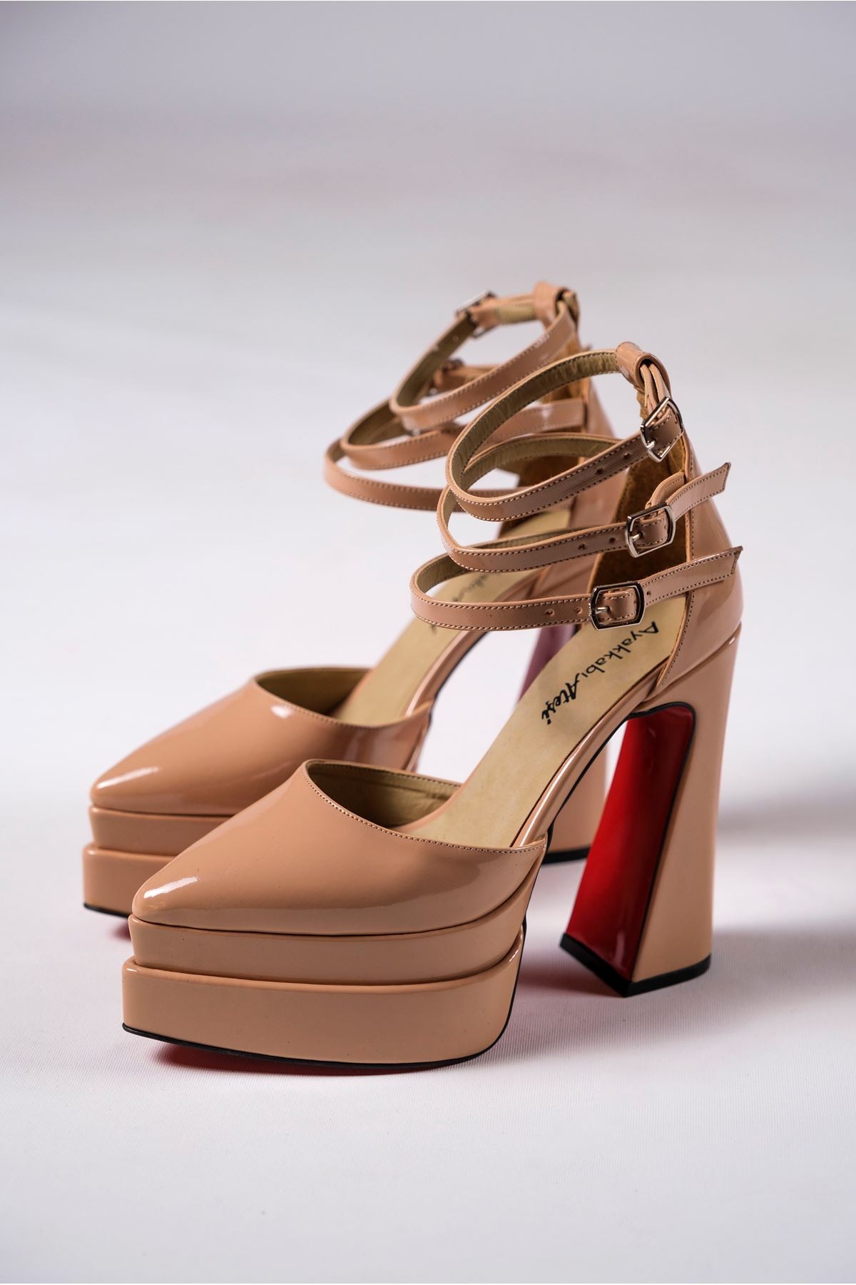 Nude Çift Platform Özel Tasarım Kadın Ayakkabı Auris