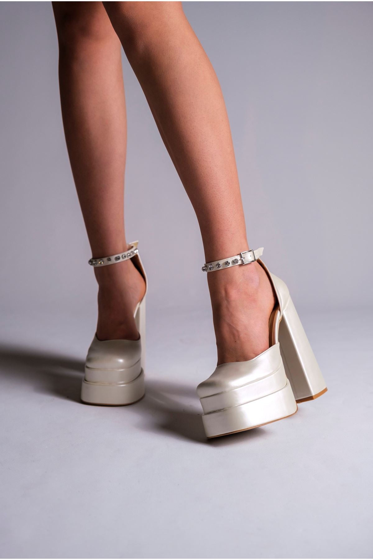 Sedef Çift Platform Tasarım Kadın Ayakkabı Figoc