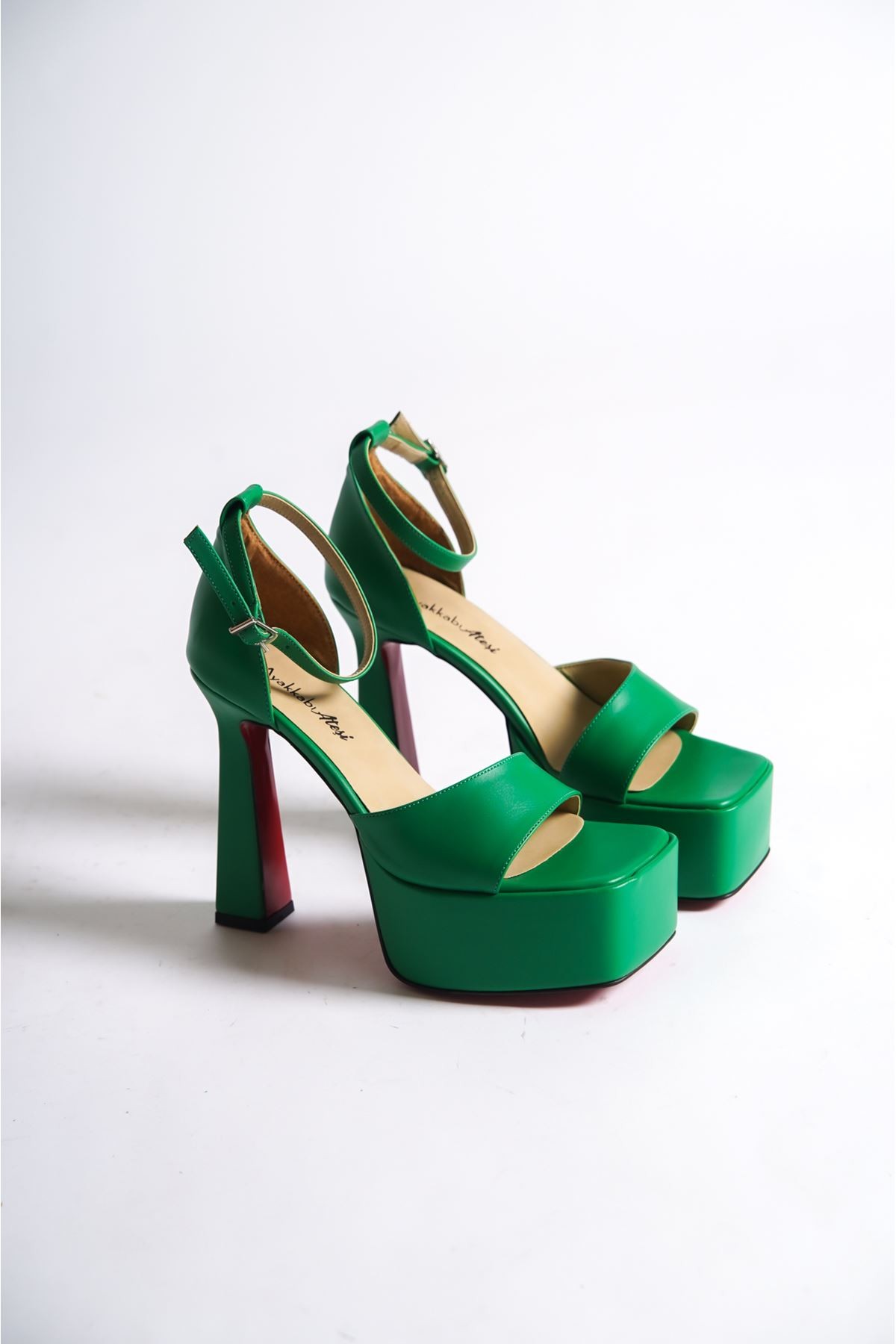 Yeşil Özel Tasarım Platform Kadın Ayakkabı Zoey