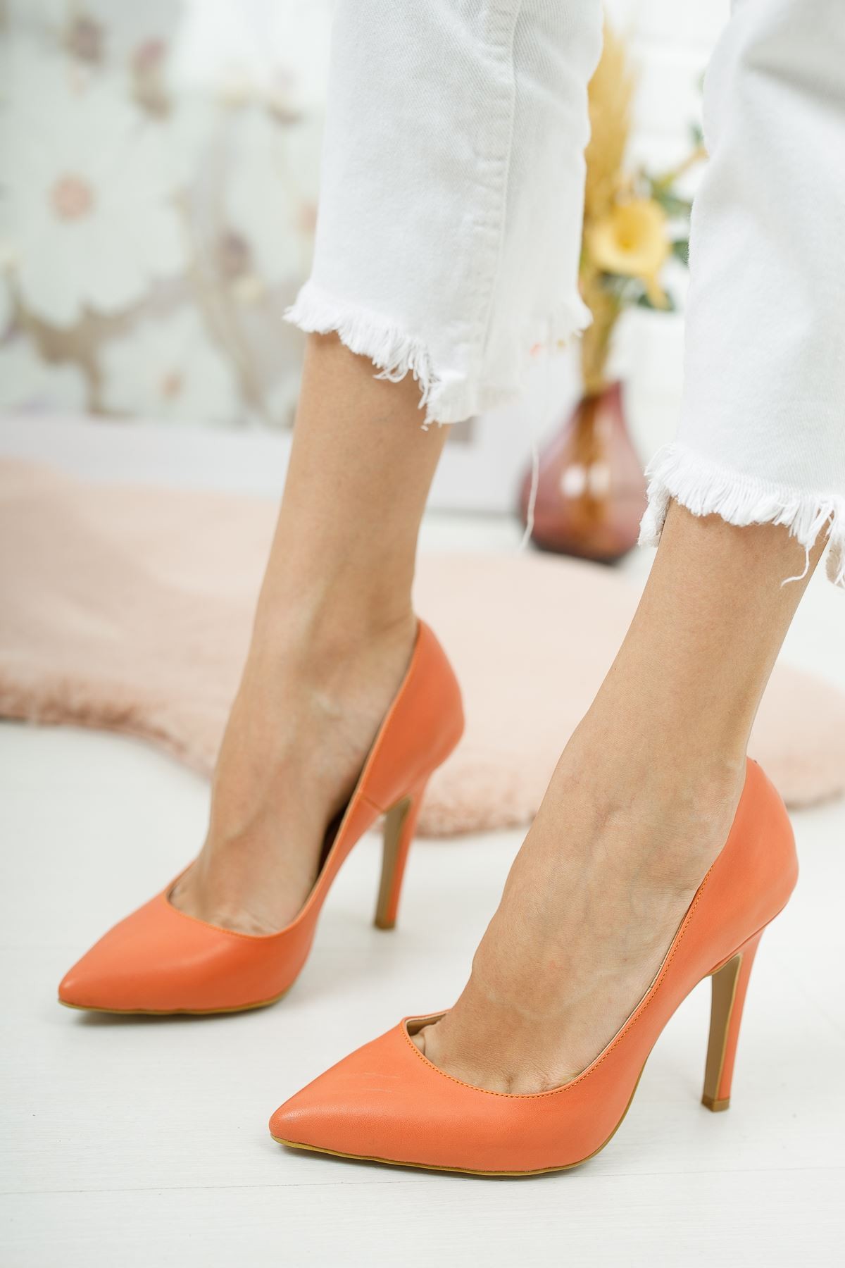 Turuncu Tokyo Kadın Topuklu Ayakkabı Stiletto