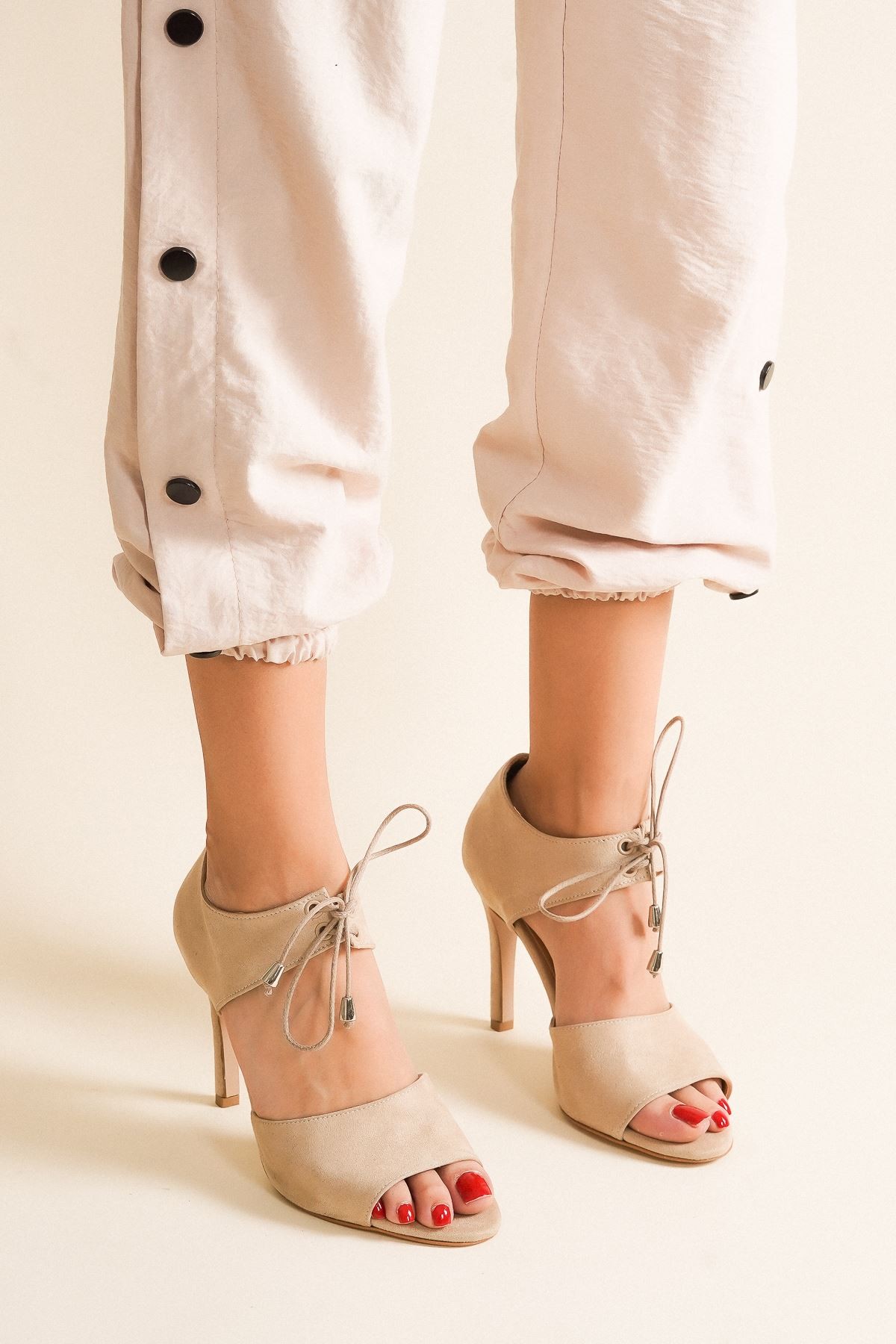 Ten Tosna Bağcıklı Kadın Topuklu Ayakkabı