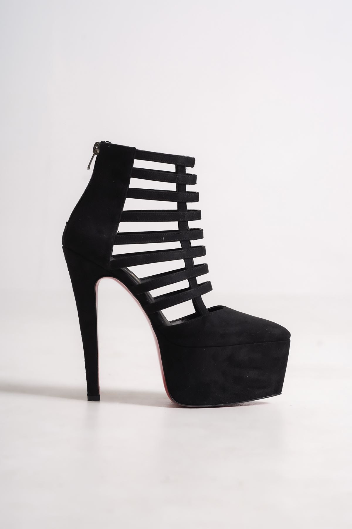 Siyah Platform Özel Tasarım Topuklu Platform Kadın Ayakkabı Comfort