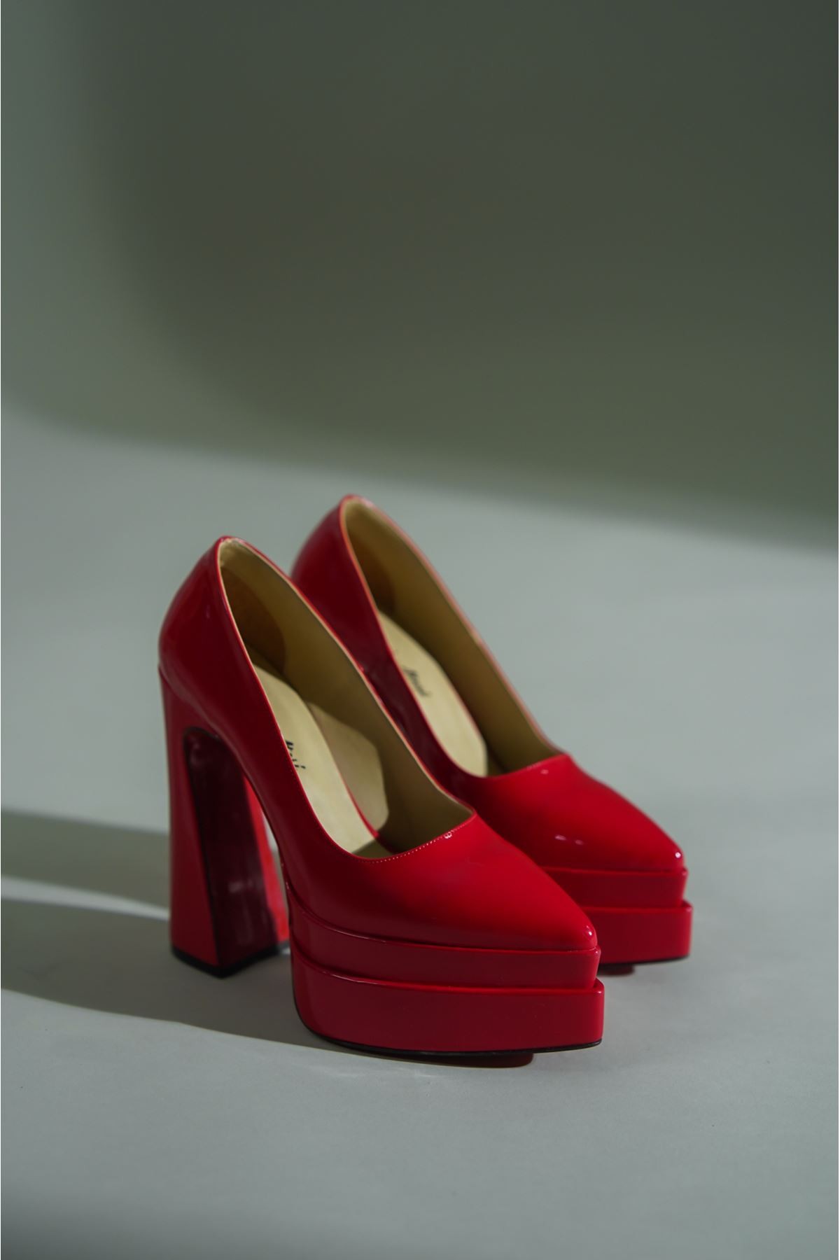Kırmızı Çift Platform Özel Tasarım Kadın Ayakkabı Rigel