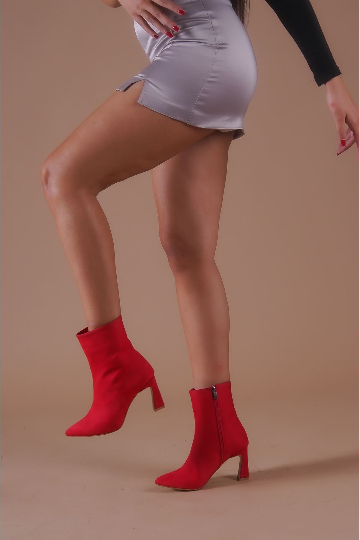 Kırmızı Ranny Topuklu Kadın Bot