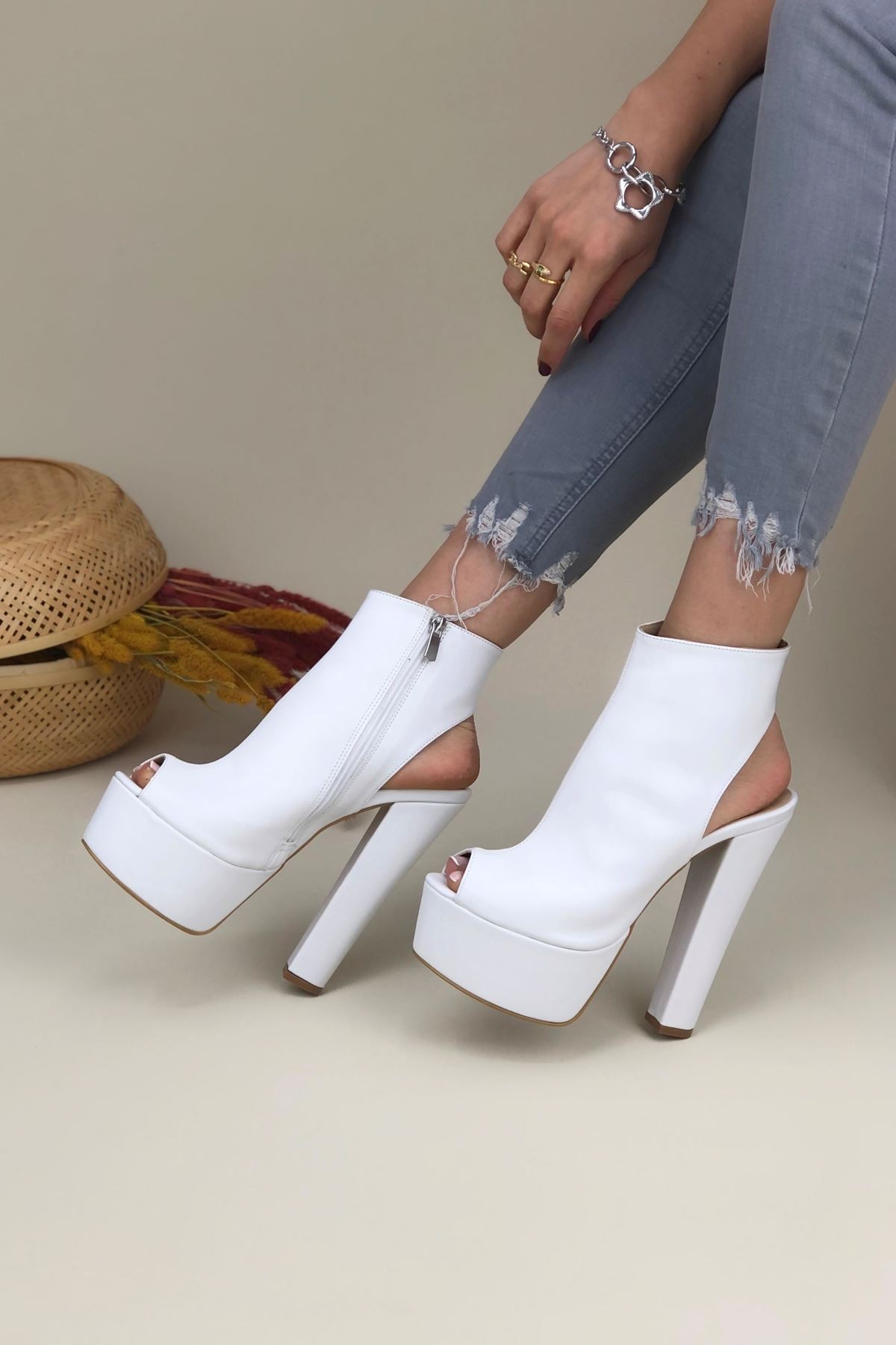 Beyaz Tonya Kadın Platform Ayakkabı