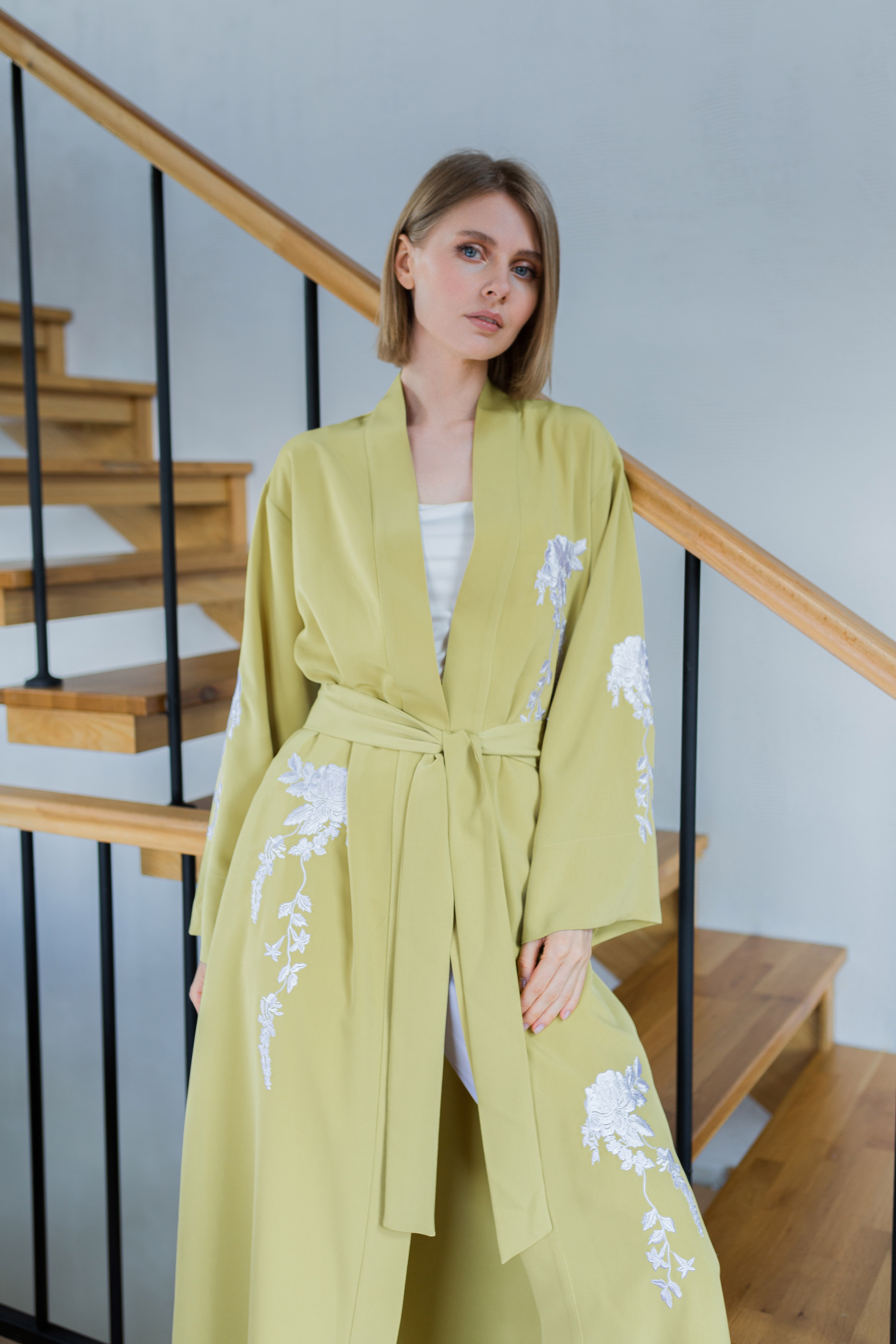 Nakışlı Kimono Yeşil