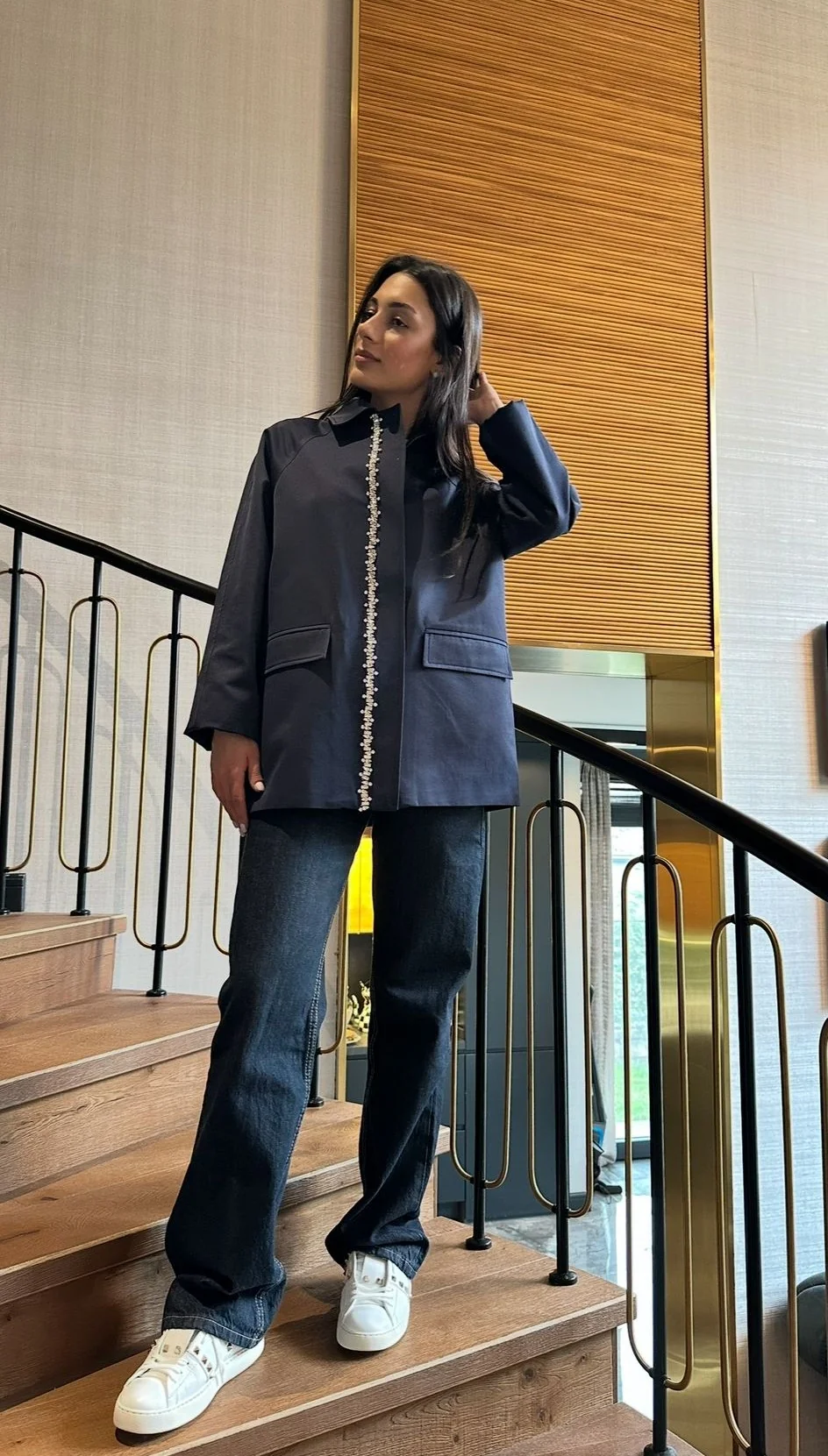 Mihra Koleksiyonu Özel Tasarım Taşlı Kap Camel,  - Lacivert