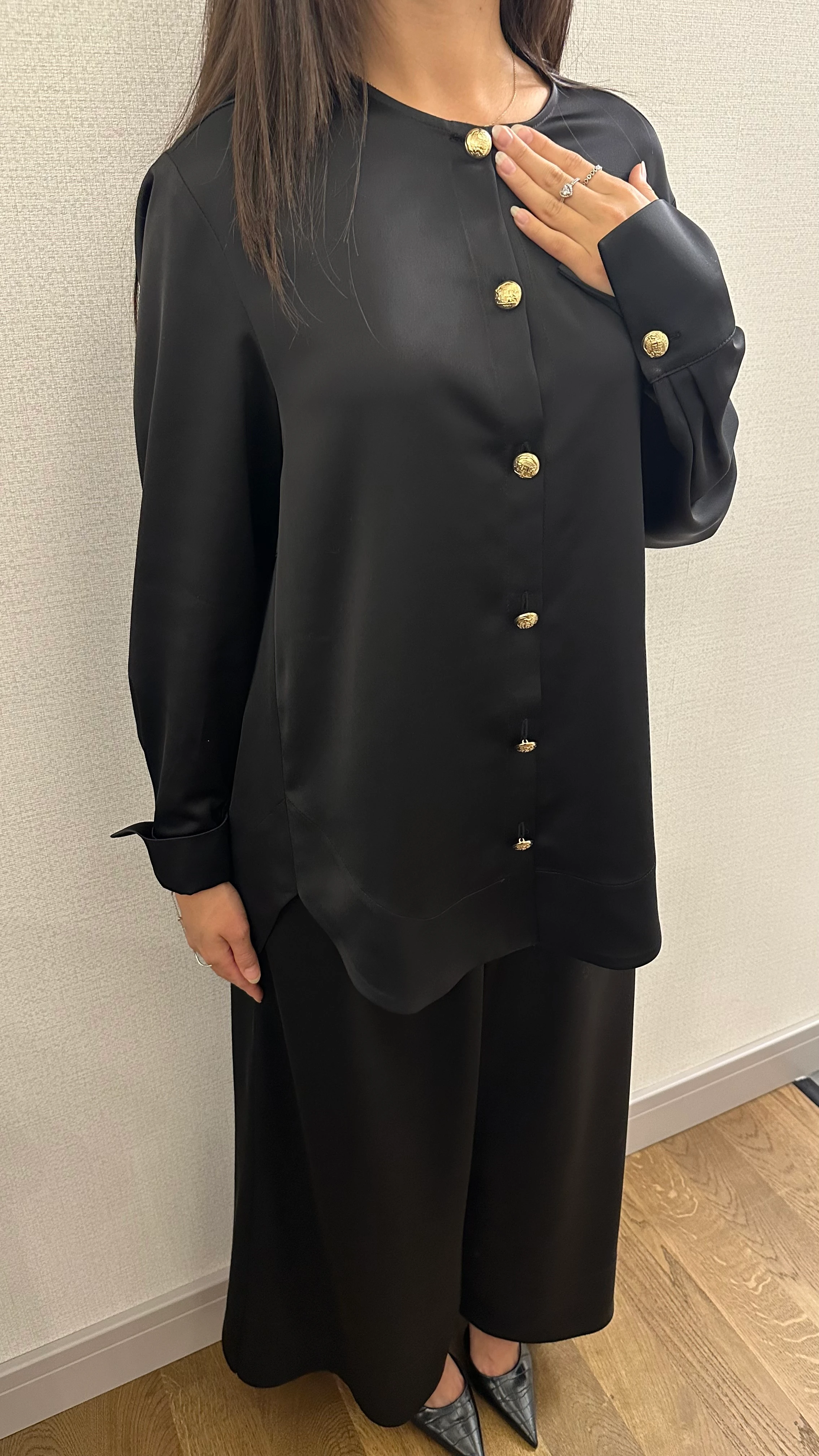 Alt Üst 2'li Krep Saten Takım