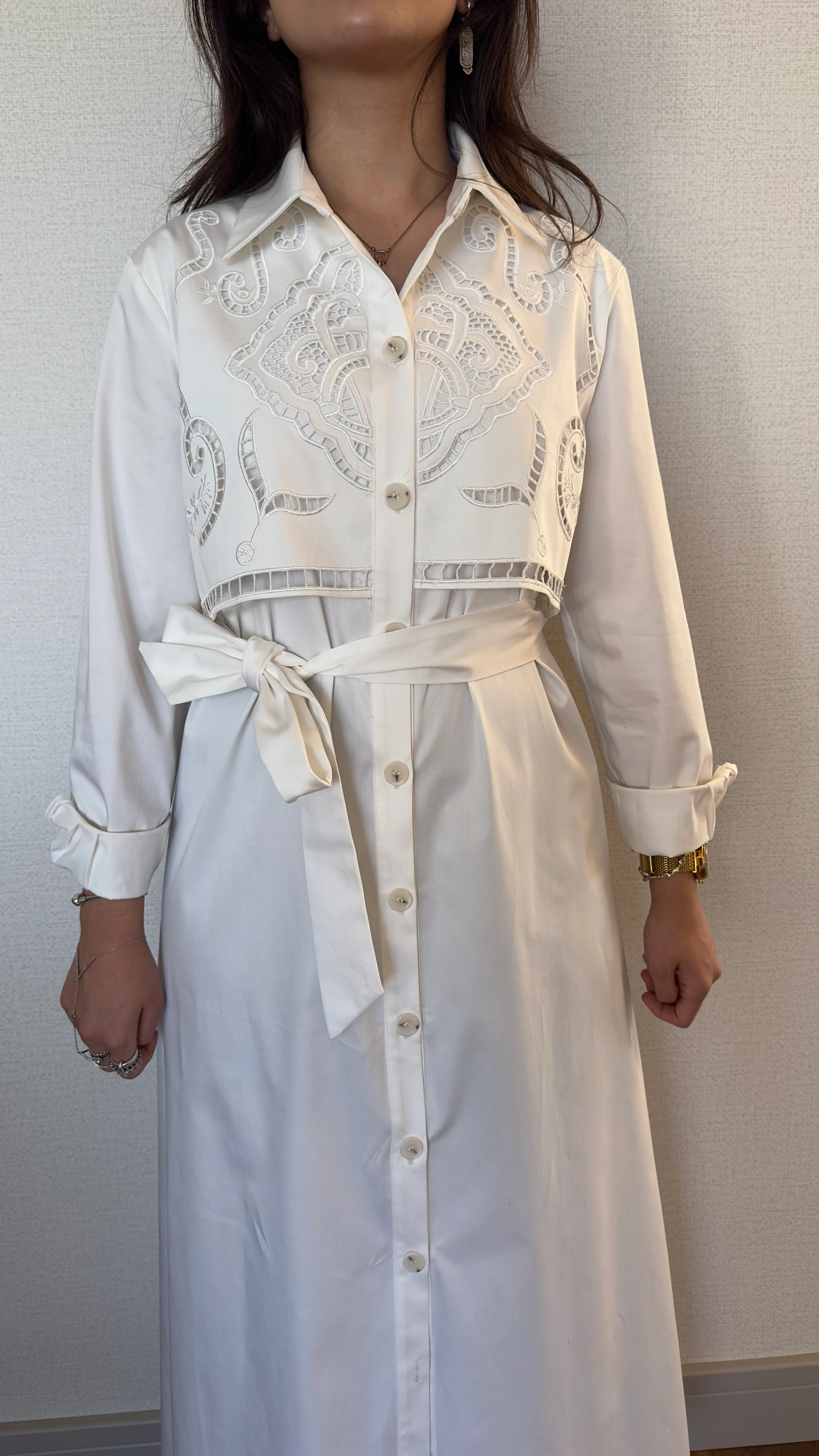 Nakış İşli Trenç Elbise