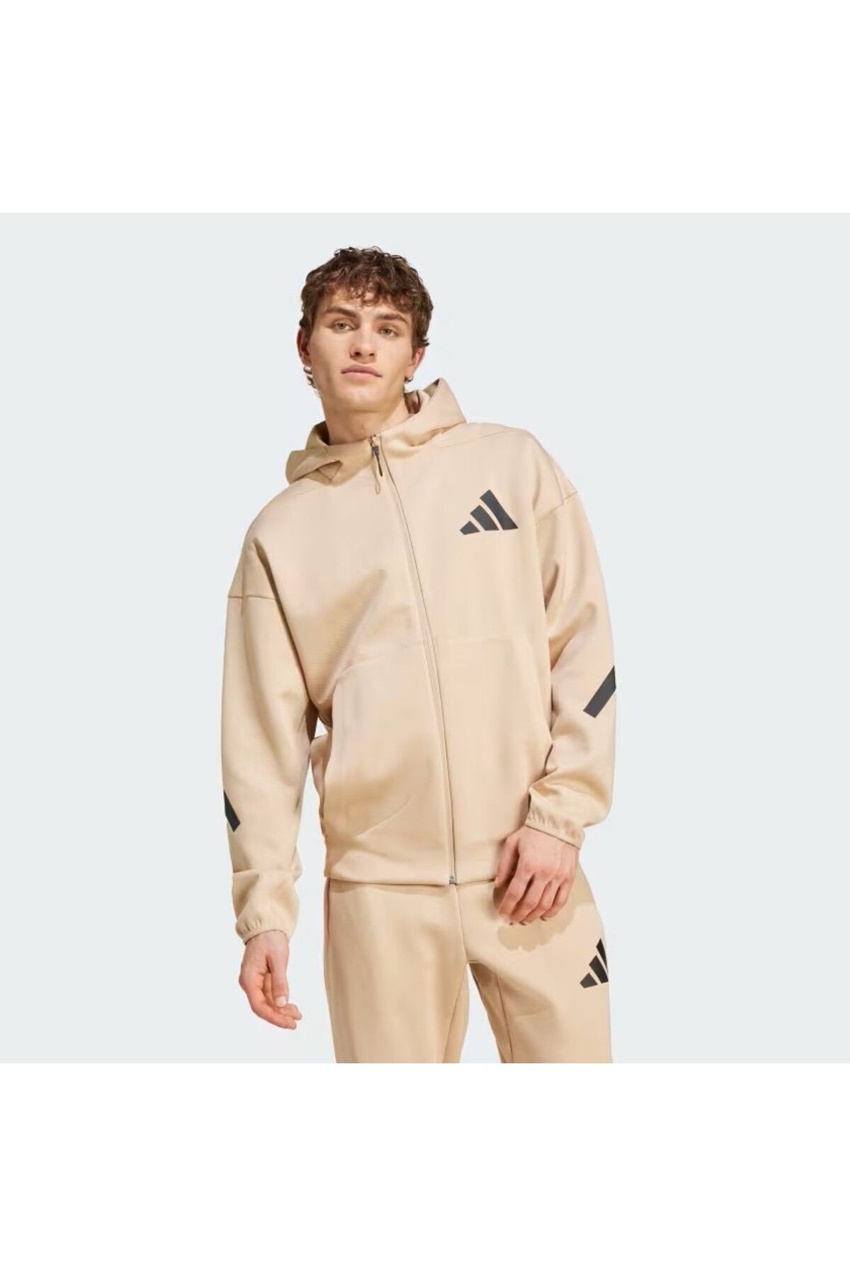 Adidas Z.N.E. Full-Zip Erkek Kapüşonlu Sweatshirt - JF2445