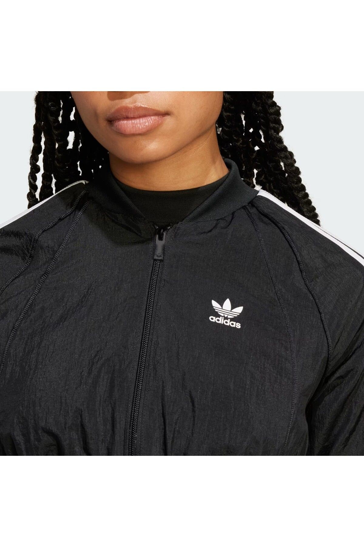 Adidas Slim Crop Track Top Siyah Kadın Crop - IW5484