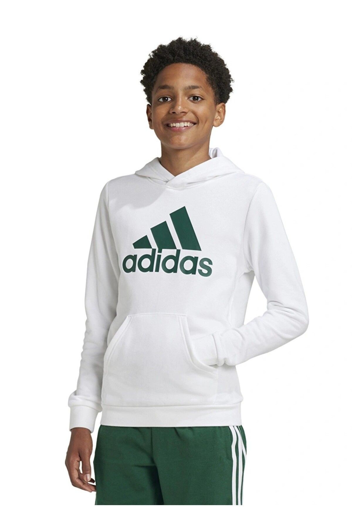  Adidas BL Hoodie Beyaz Çocuk Baskılı Sweatshirt – IV7325