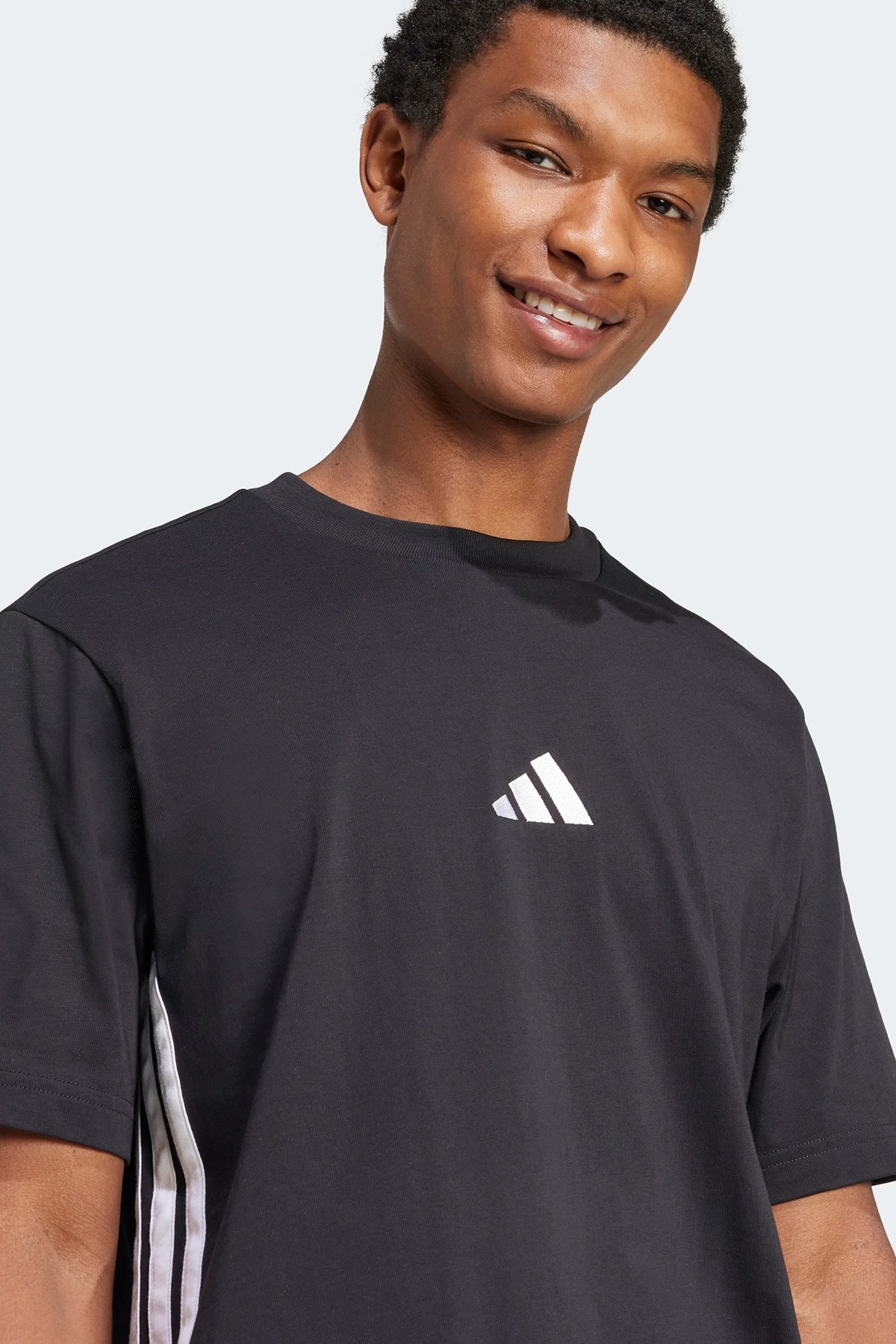 Adidas Ribana Bisiklet Yaka Normal Kesim Siyah Erkek Tişört - JD1906