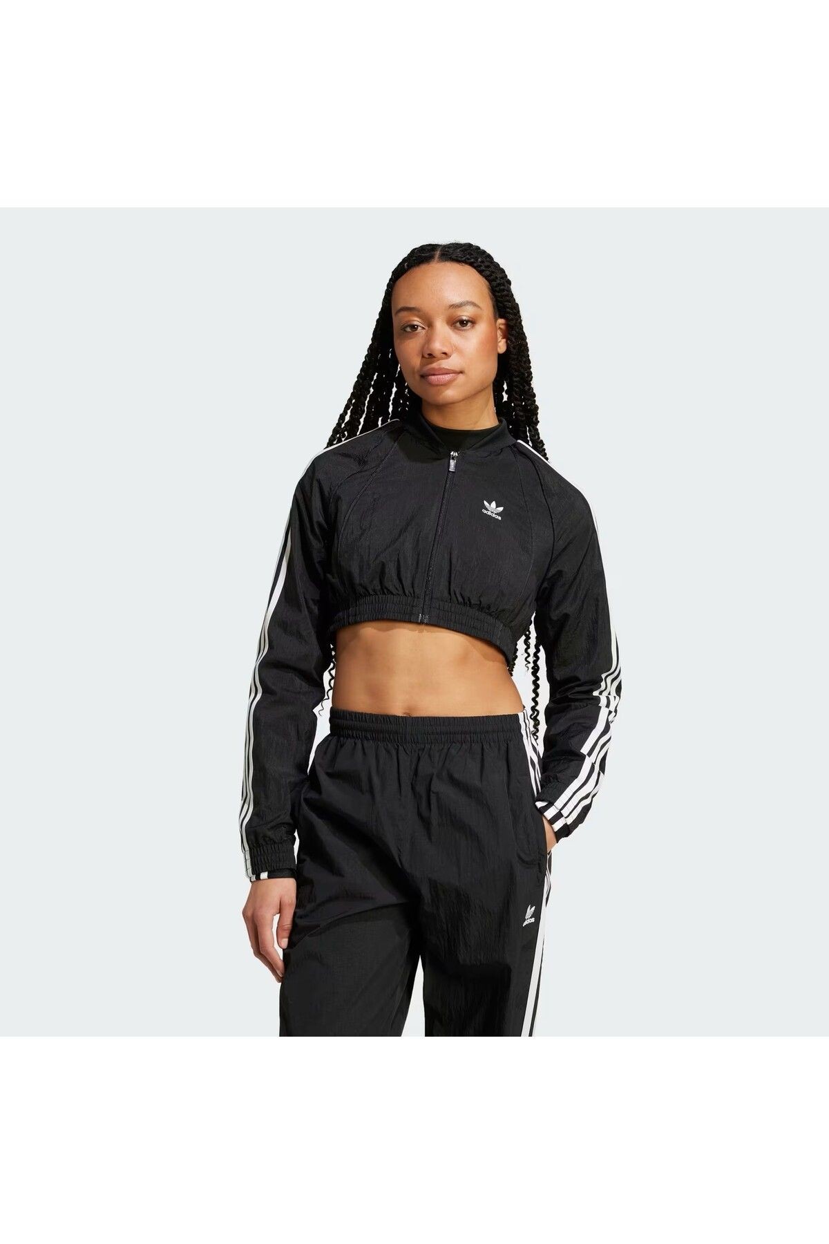 Adidas Slim Crop Track Top Siyah Kadın Crop - IW5484